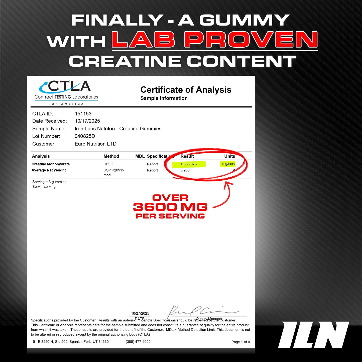 Iron Labs Nutrition Creatine Monohydrate Gummies 90 Gummies