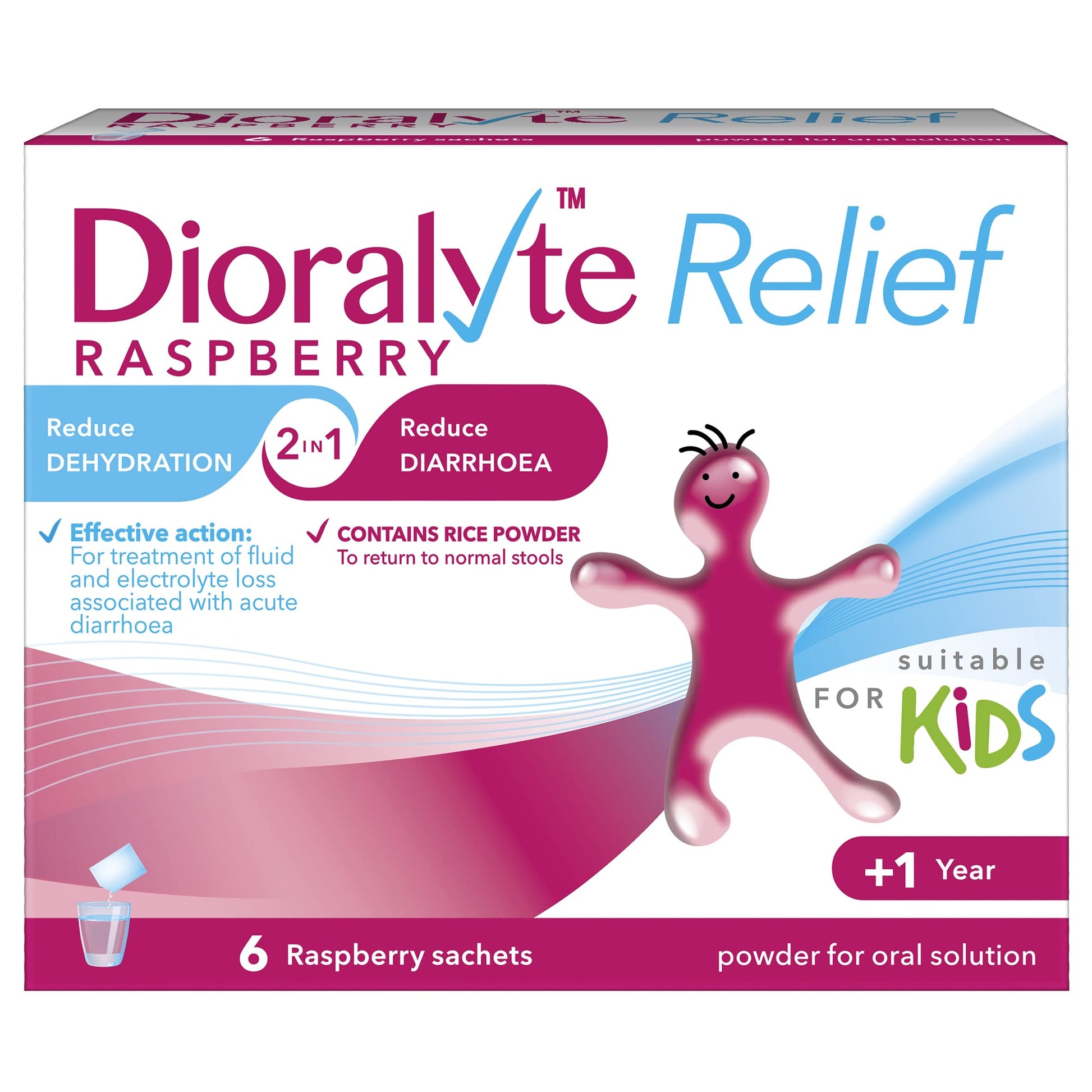 Dioralyte Relief Oral Rehydration Therapy Raspberry Flavour Tablets, 6