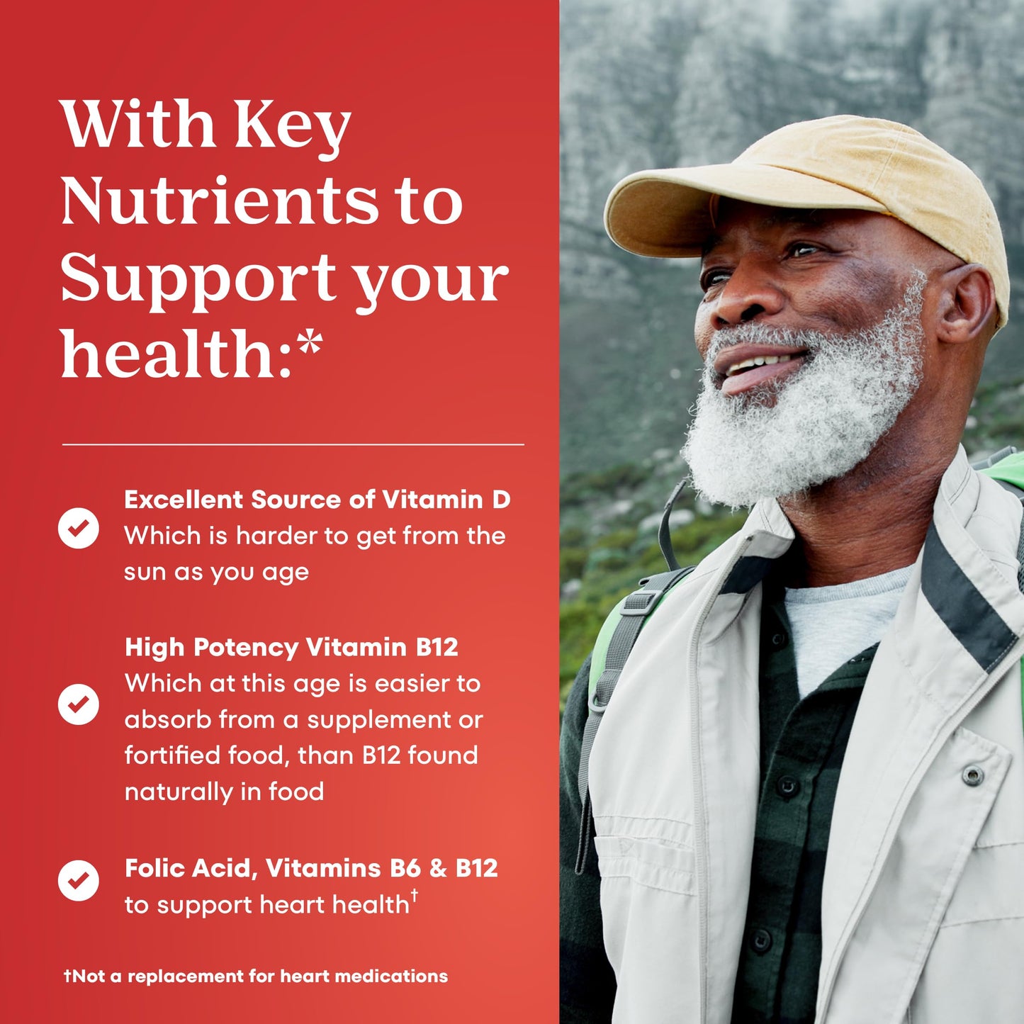 ONE A DAY Proactive 65+, Mens & Womens Multivitamin, Supplement with Vitamin A, C, D, and Zinc to Support Bone Health & Cell Health, Calcium, Folic Acid, Tablet 150 Count