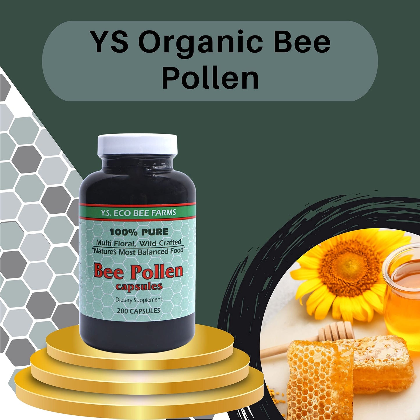 Worldwide Nutrition Bee Pollen Capsules, 200 Capsules