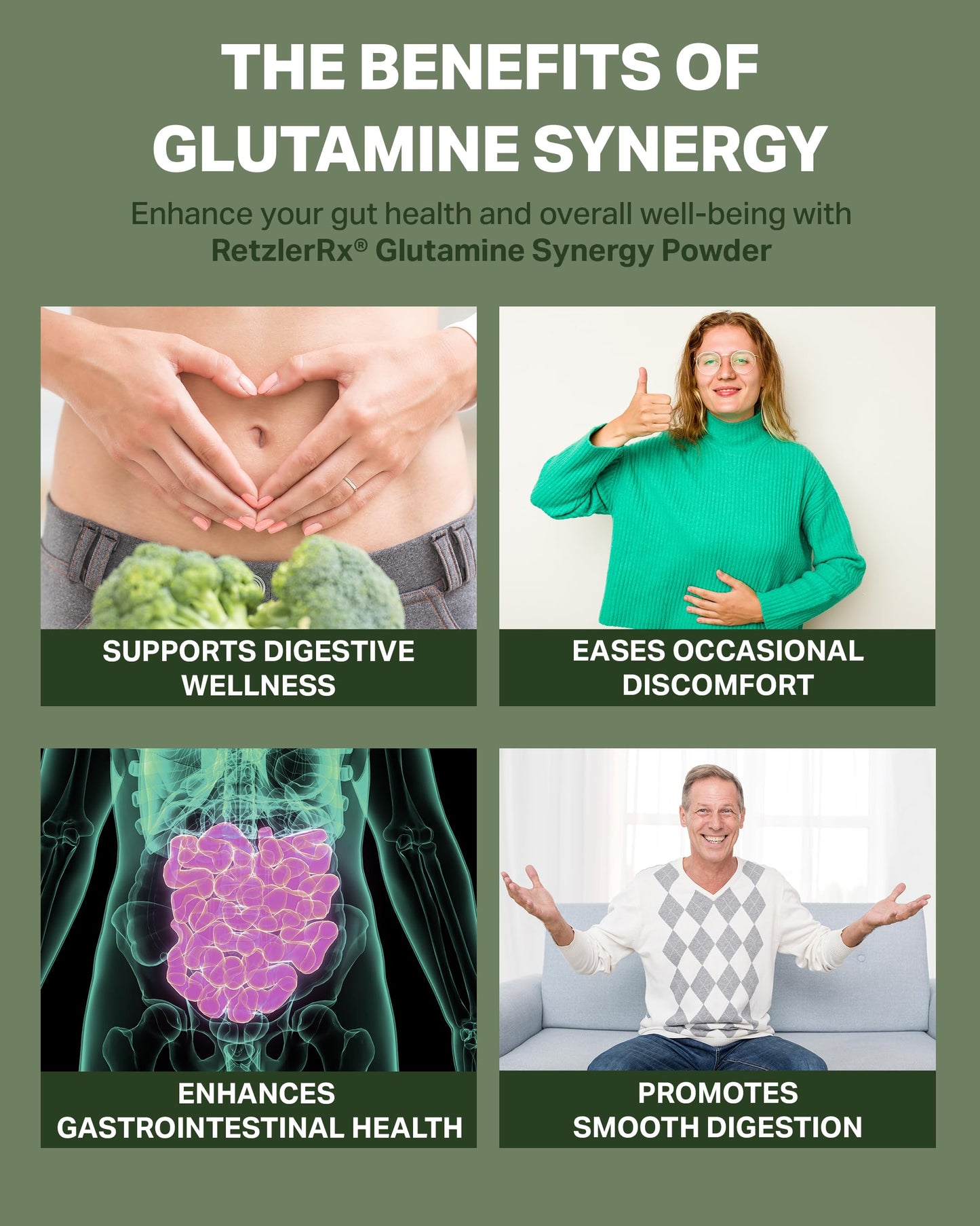HormoneSynergy Glutamine Synergy L-Glutamine Powder with DGL & Aloe, 9.16 oz
