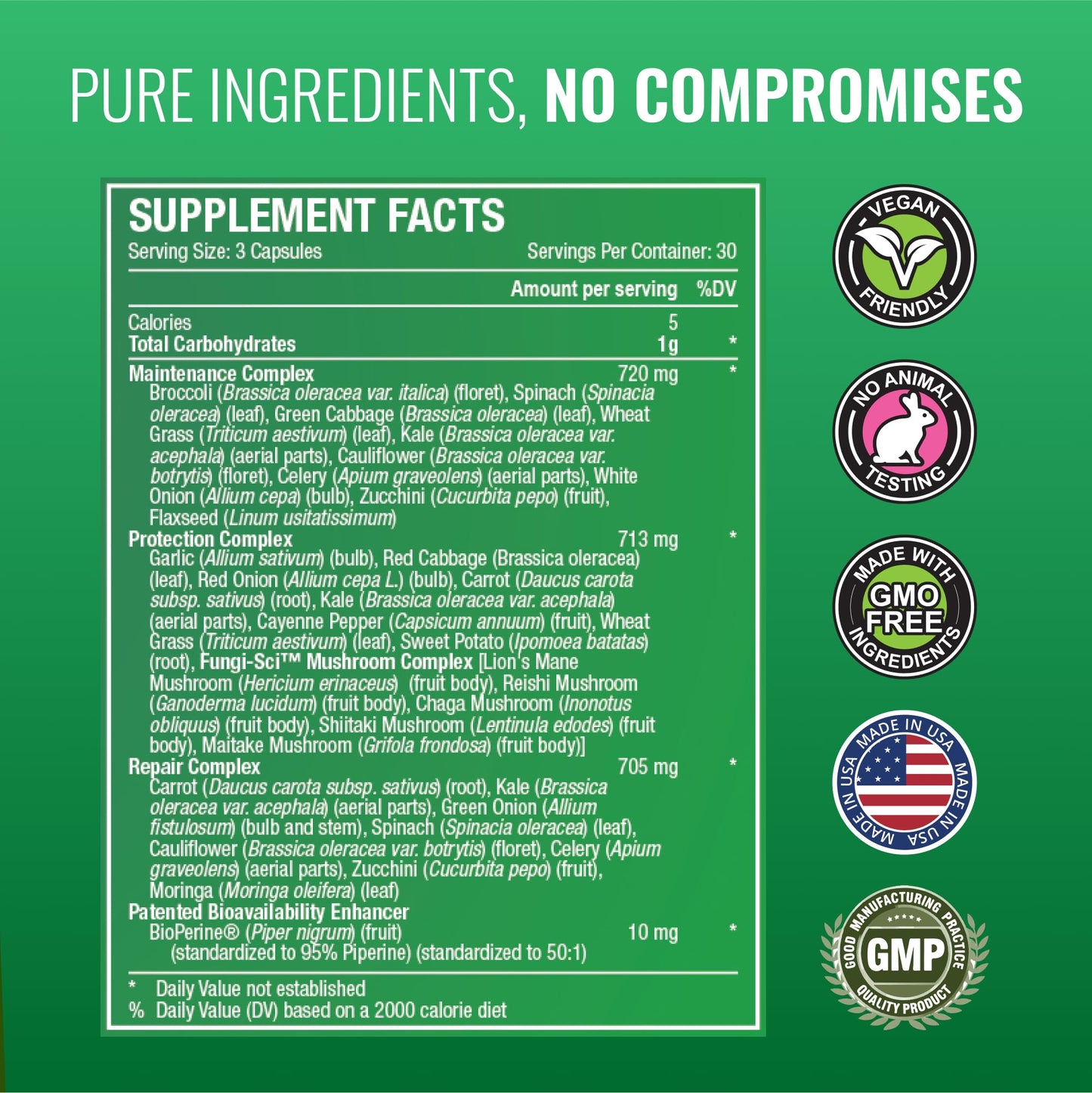 Approved Science Fruits & Veggies - 42 Whole Fruit and Veggie Supplement - Enhanced Health & Vitality - Daily Natural Vitamins, Minerals, Antioxidants, 360 Capsules