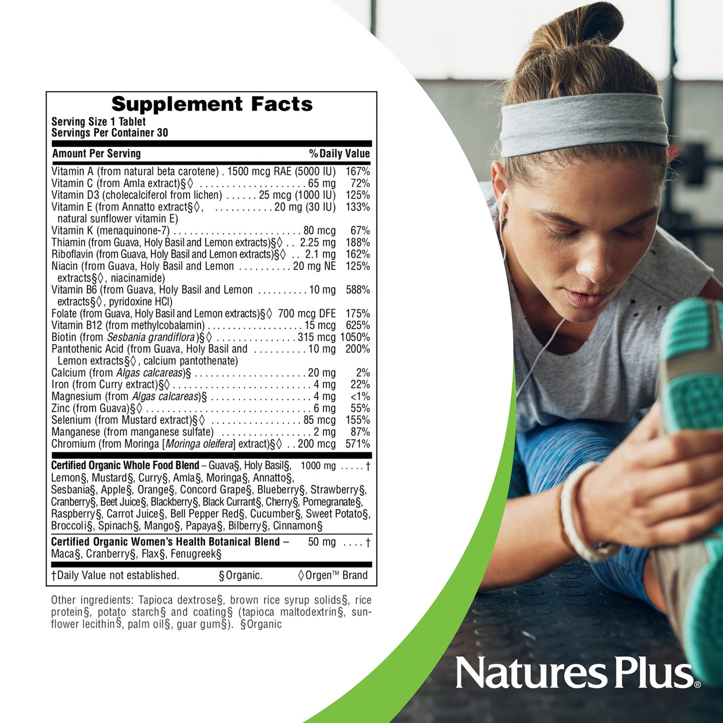 NaturesPlus Source of Life Garden Women’s Once Daily Multivitamin Tablets, 30 Count