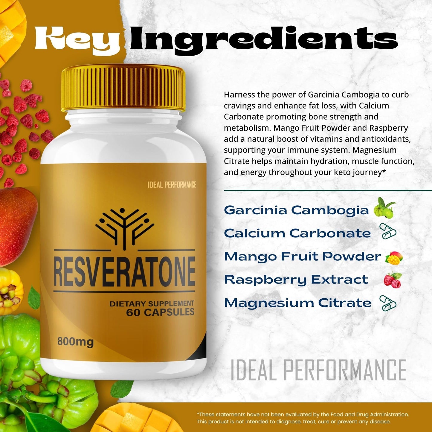IDEAL PERFORMANCE Resveratone Capsules 60 Count