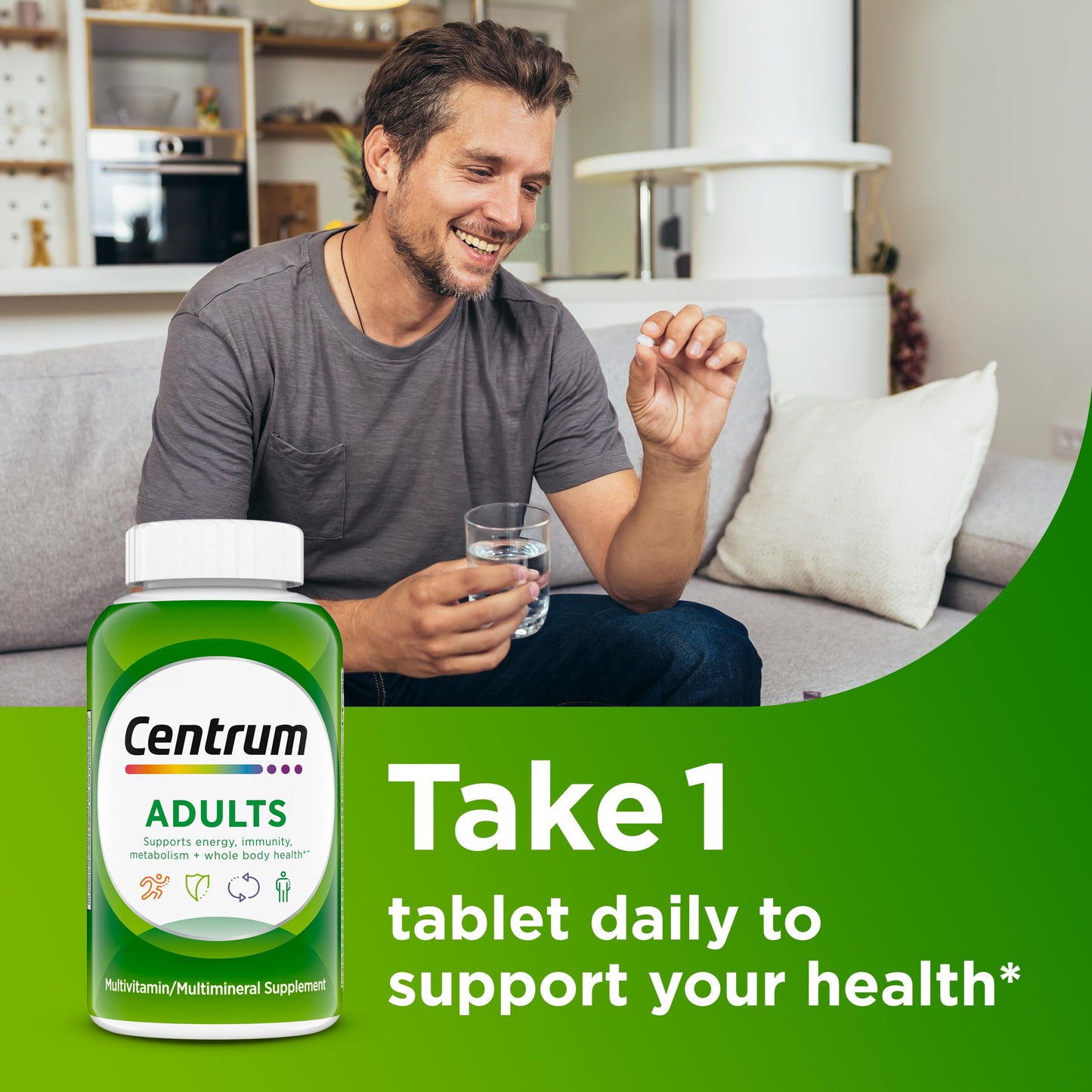 Centrum Adult Multivitamin/Multimineral Supplement Tablets, 200 Count