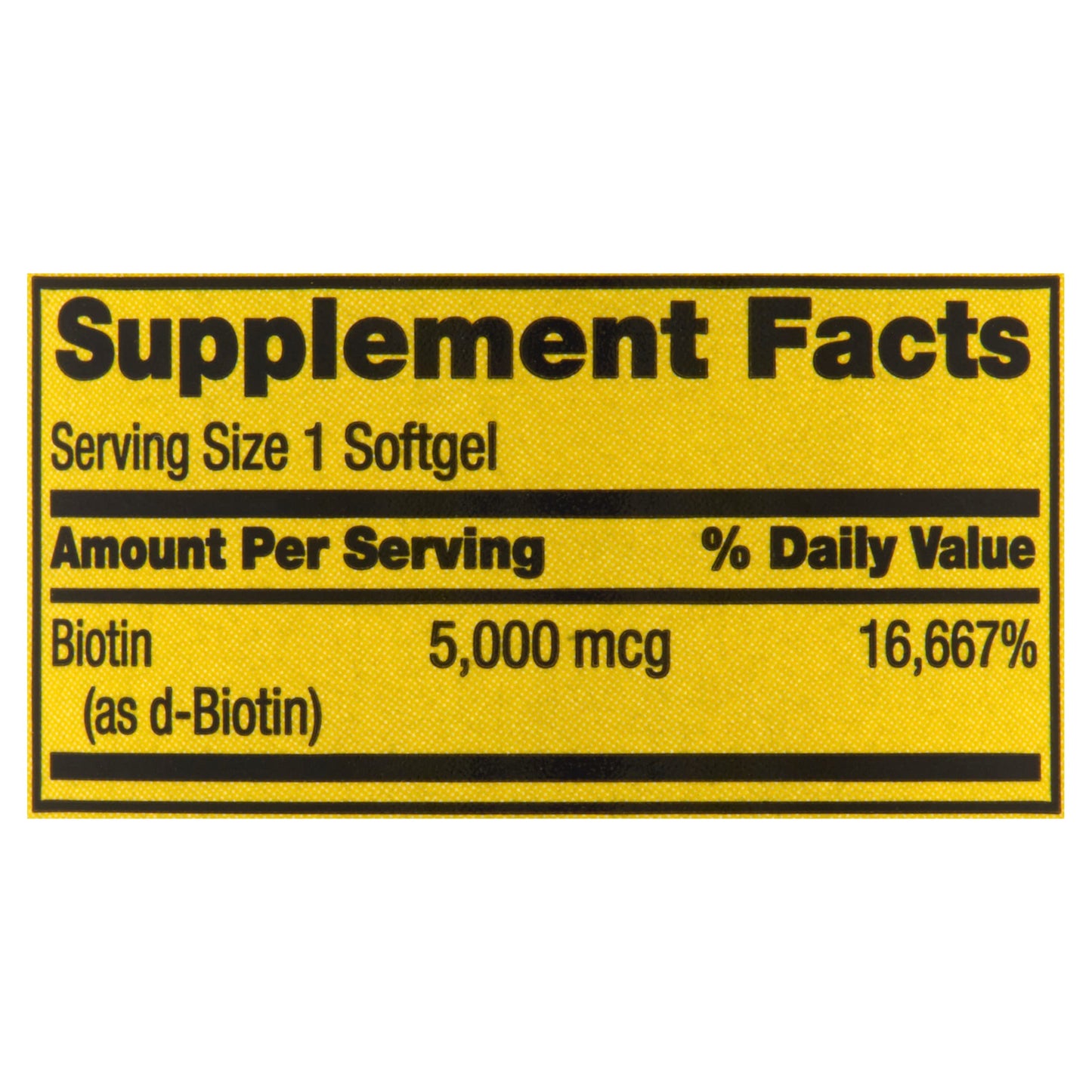 Spring Valley Biotin 5000 mcg Softgels, 120 Count