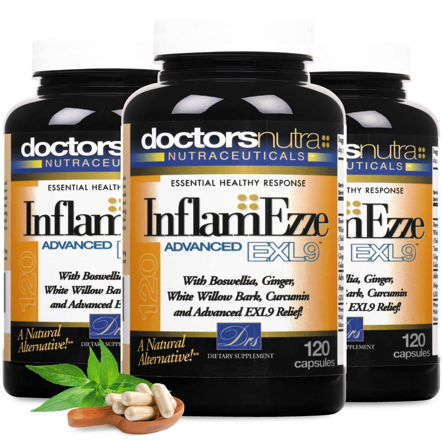 Doctors Nutra Nutraceuticals InflamEzze Turmeric Curcumin Ginger Supplement Capsule 120