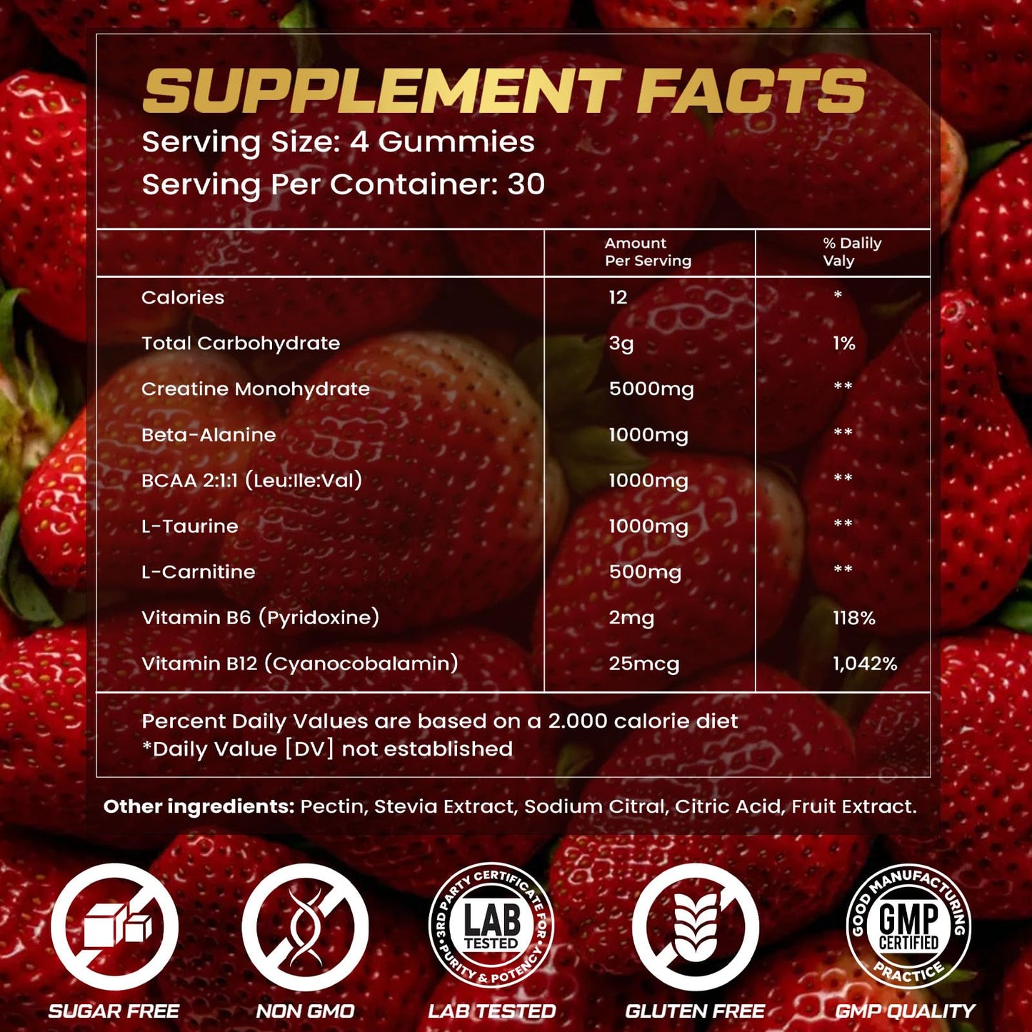 ZyterX Creatine Monohydrate Gummies, 120 Count