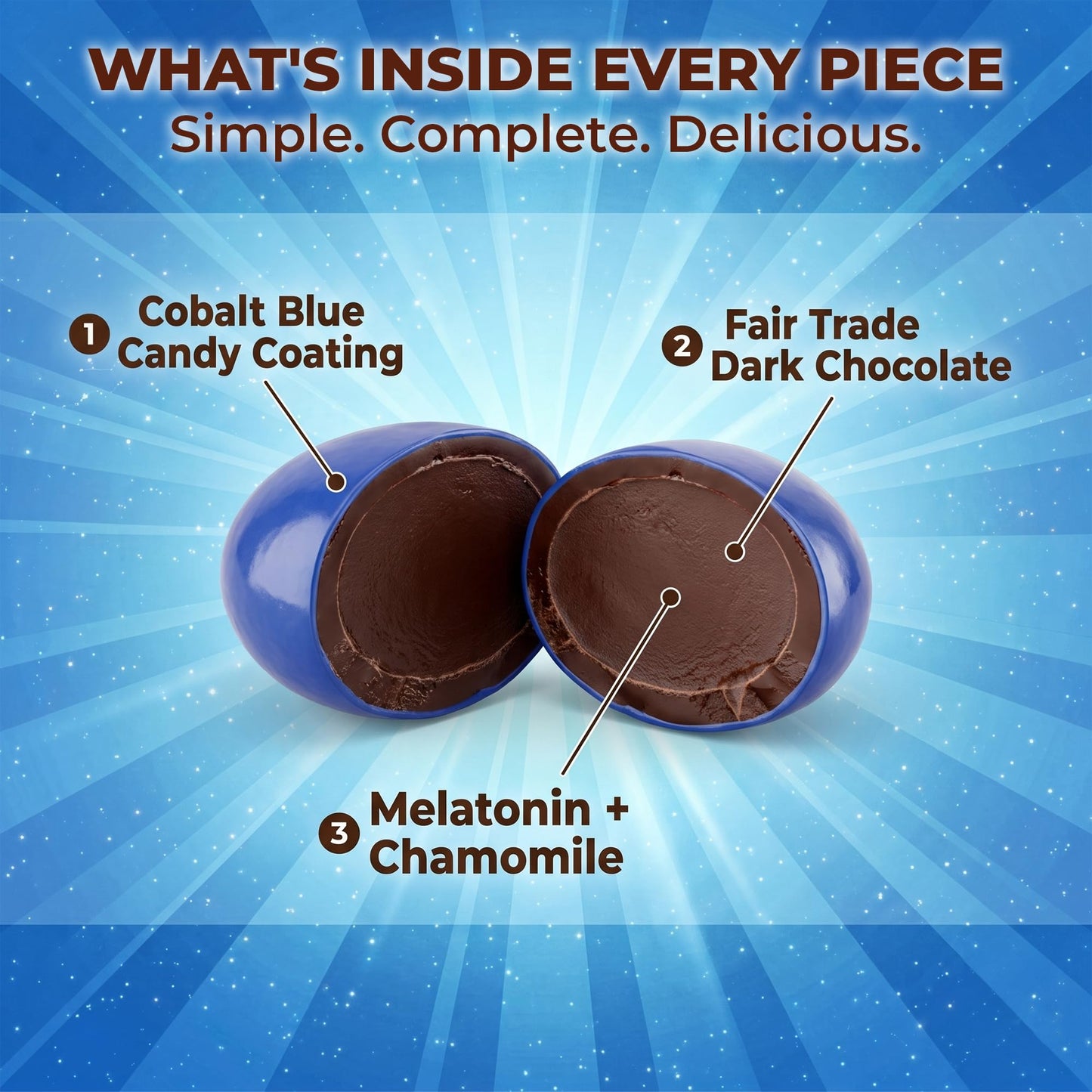 Good Day Chocolate Dark Chocolate Melatonin for Adults Chewable 80 Count