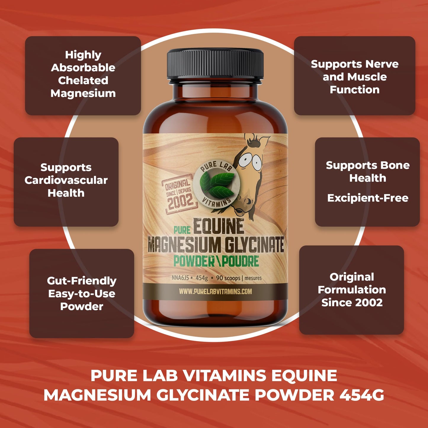 Pure Lab Vitamins Equine Magnesium Glycinate Powder 454