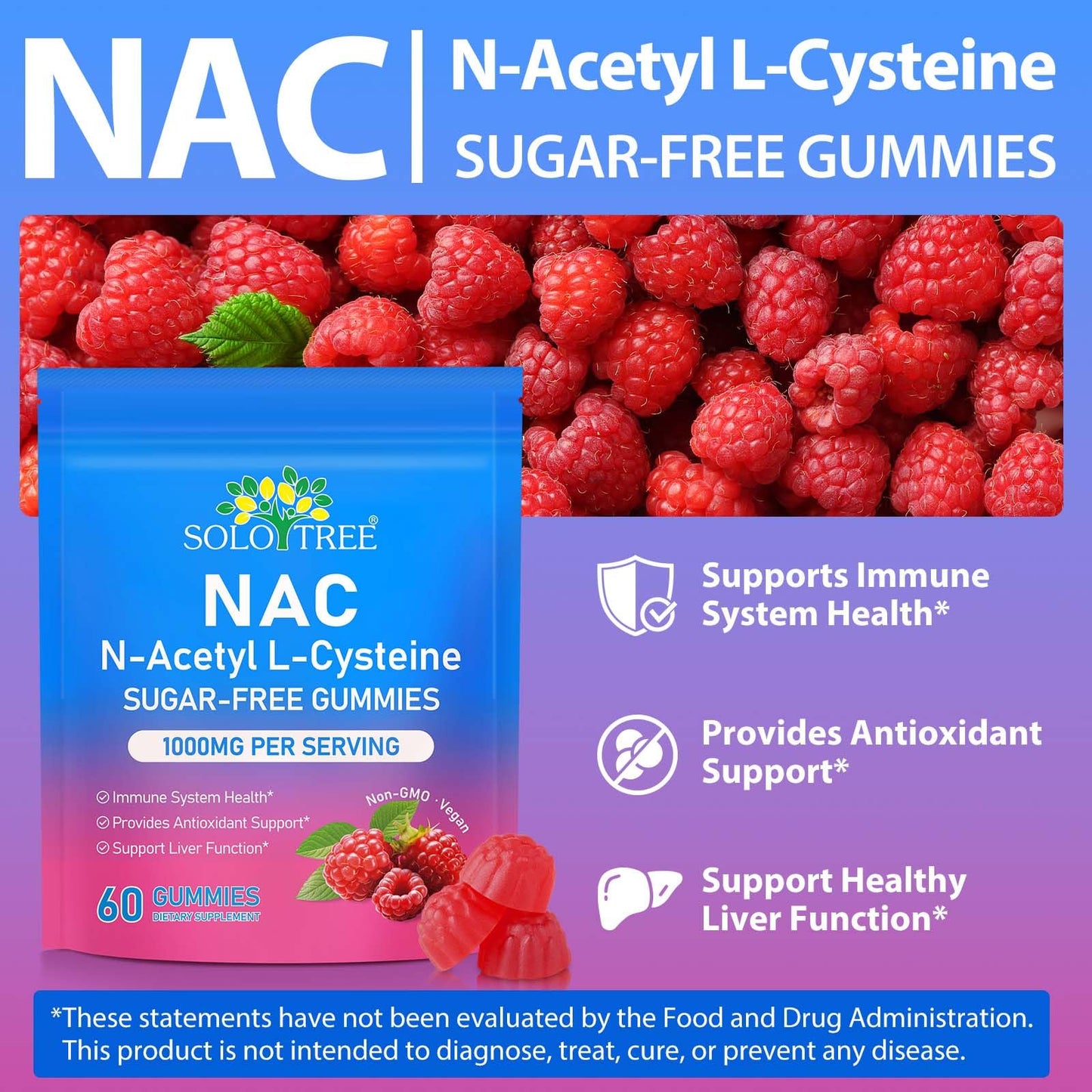 Nyloriaine NAC N-Acetyl Cysteine Gummy, 1 Count