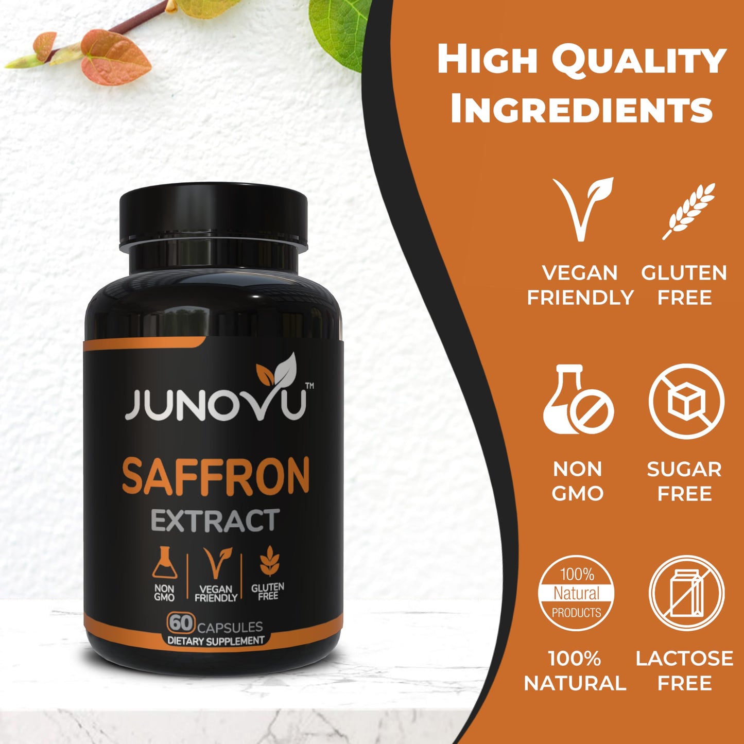 Junovu Saffron Extract Capsules 88.50mg, 120 Capsules