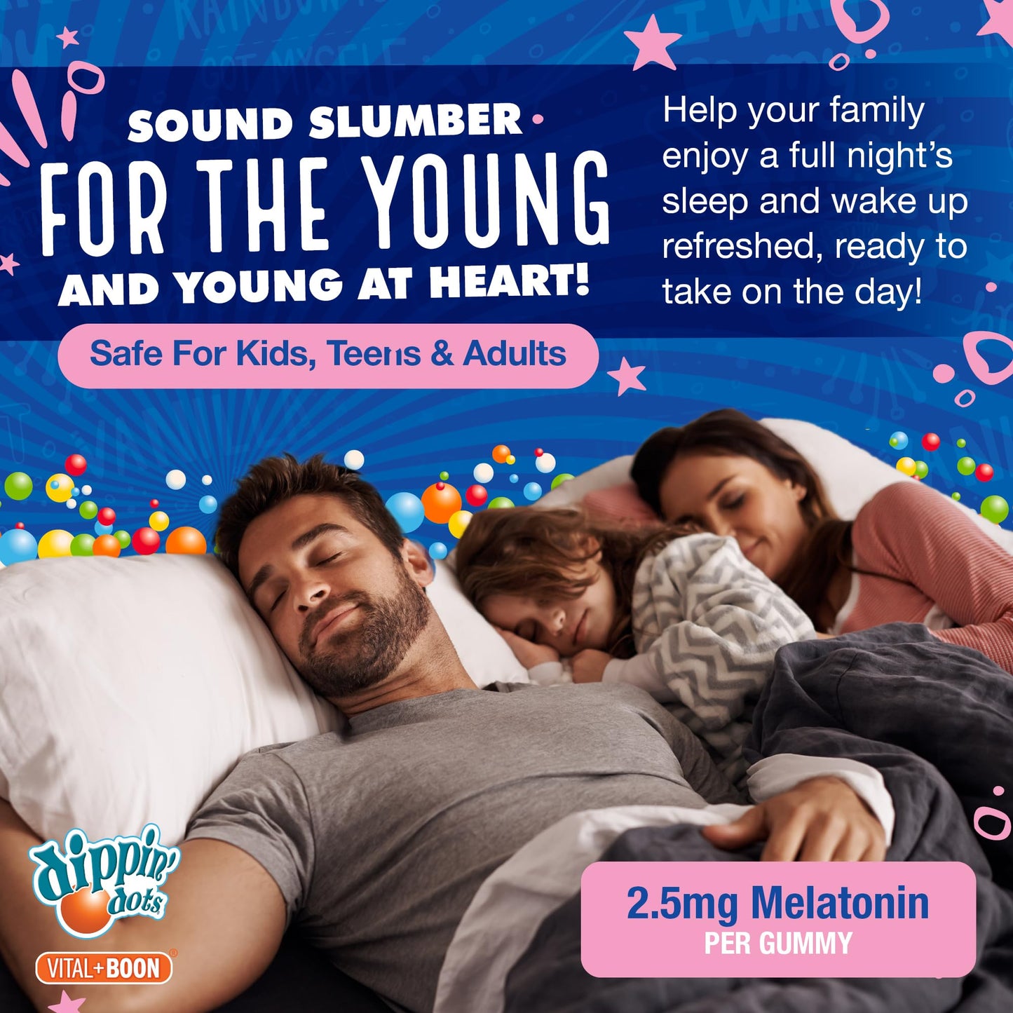 Vital+Boon Dippin' Dots Kids Melatonin Gummies 120 Gummies