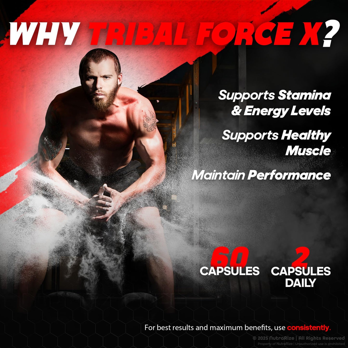 NutraRize Tribal Force X Capsules, 180 Capsules