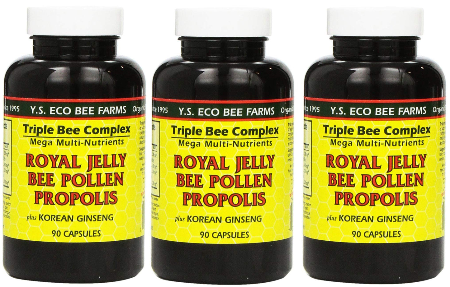 YS Organic Royal Jelly, Bee Pollen, Propolis, Plus Korean Ginseng Capsules 270