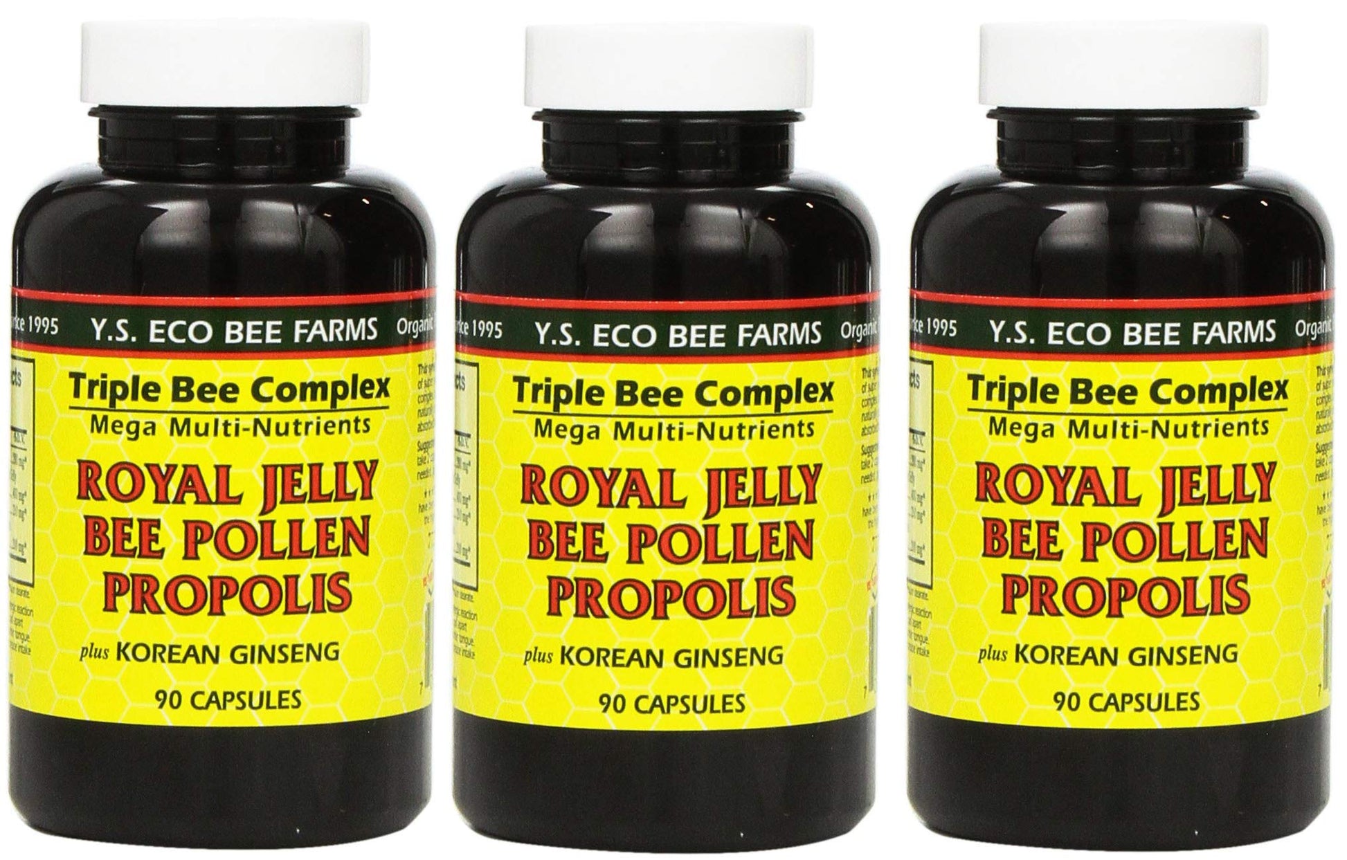 YS Organic Royal Jelly, Bee Pollen, Propolis, Plus Korean Ginseng Capsules 270