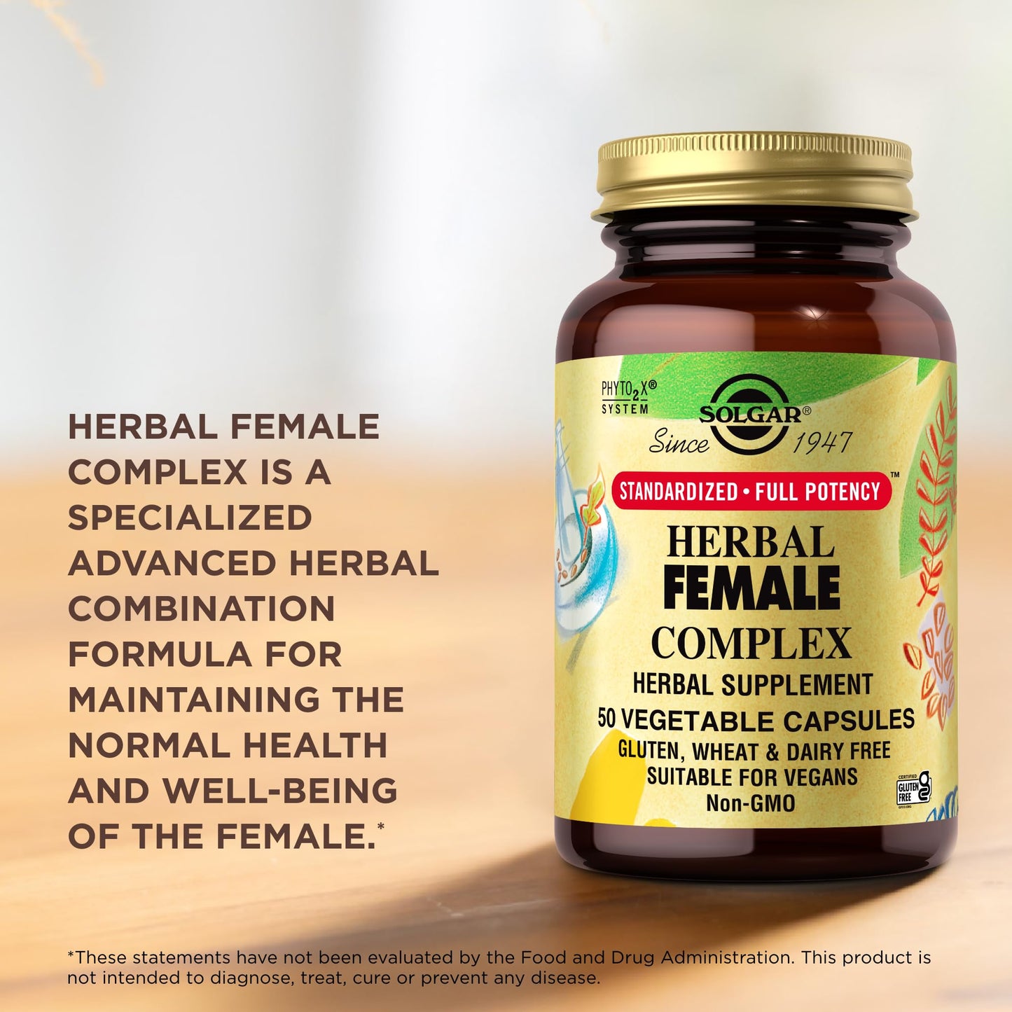 Solgar SFP Herbal Female Complex Capsules, 50 Count