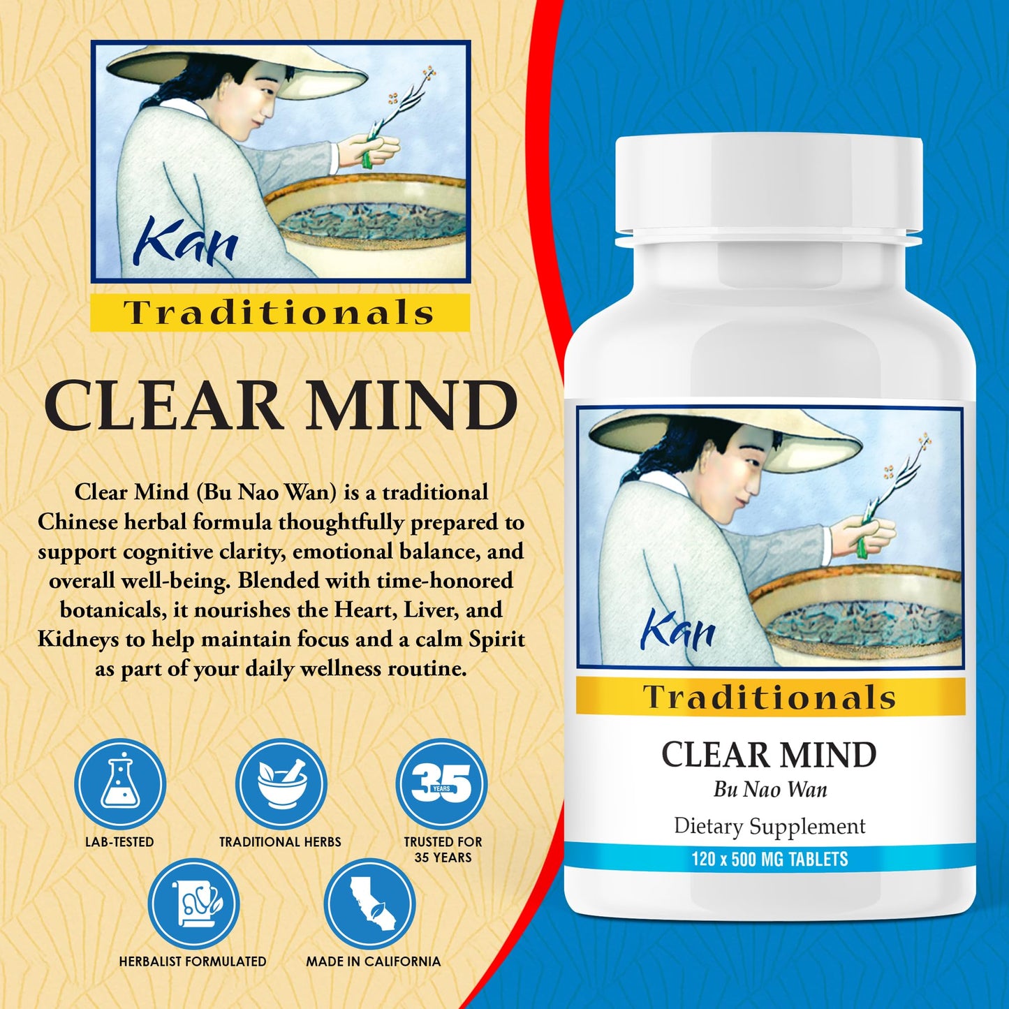 Kan Herbs Clear Mind Formula Tablets 120