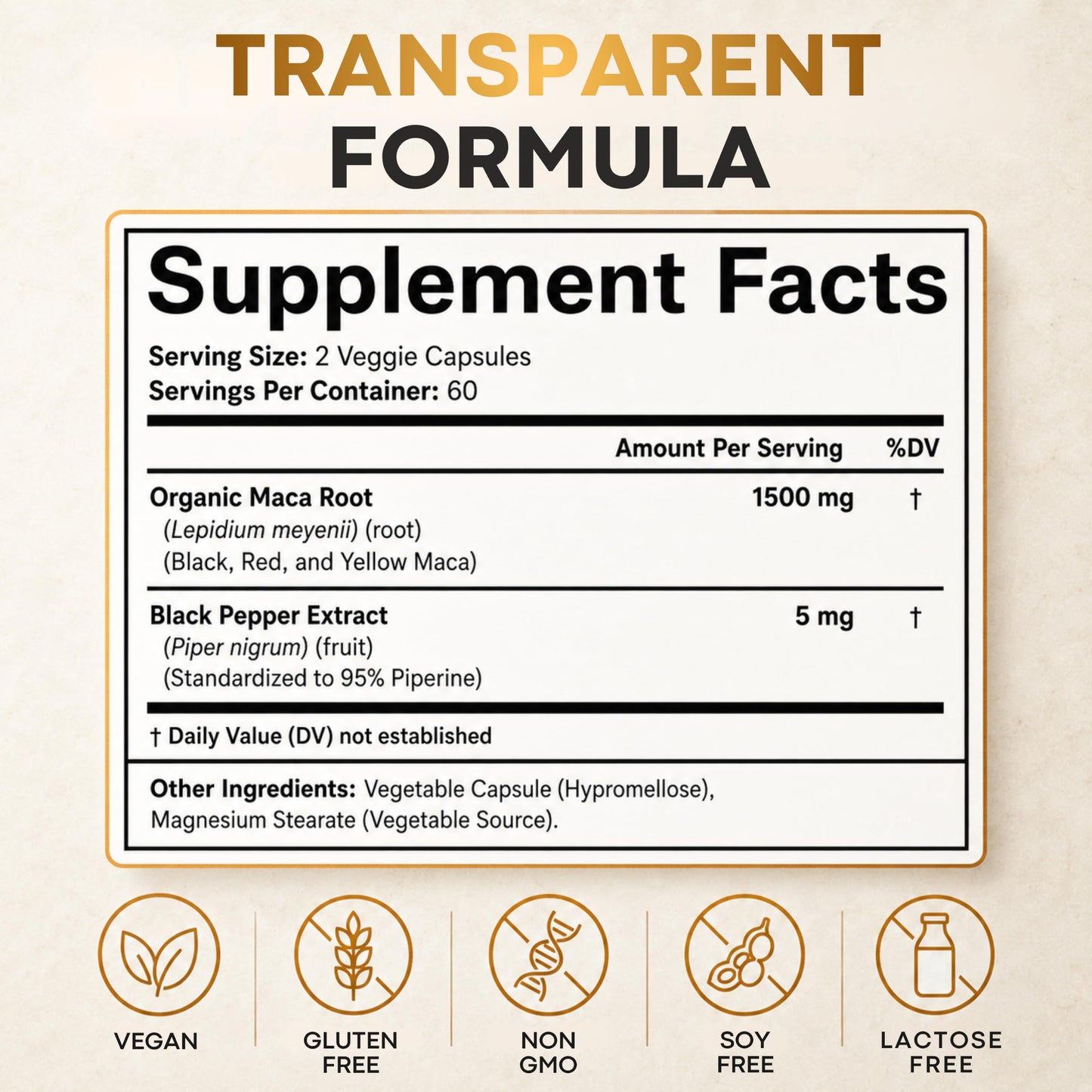 Natgrown Organic Maca Root Capsules 1500 mg, 120 Count
