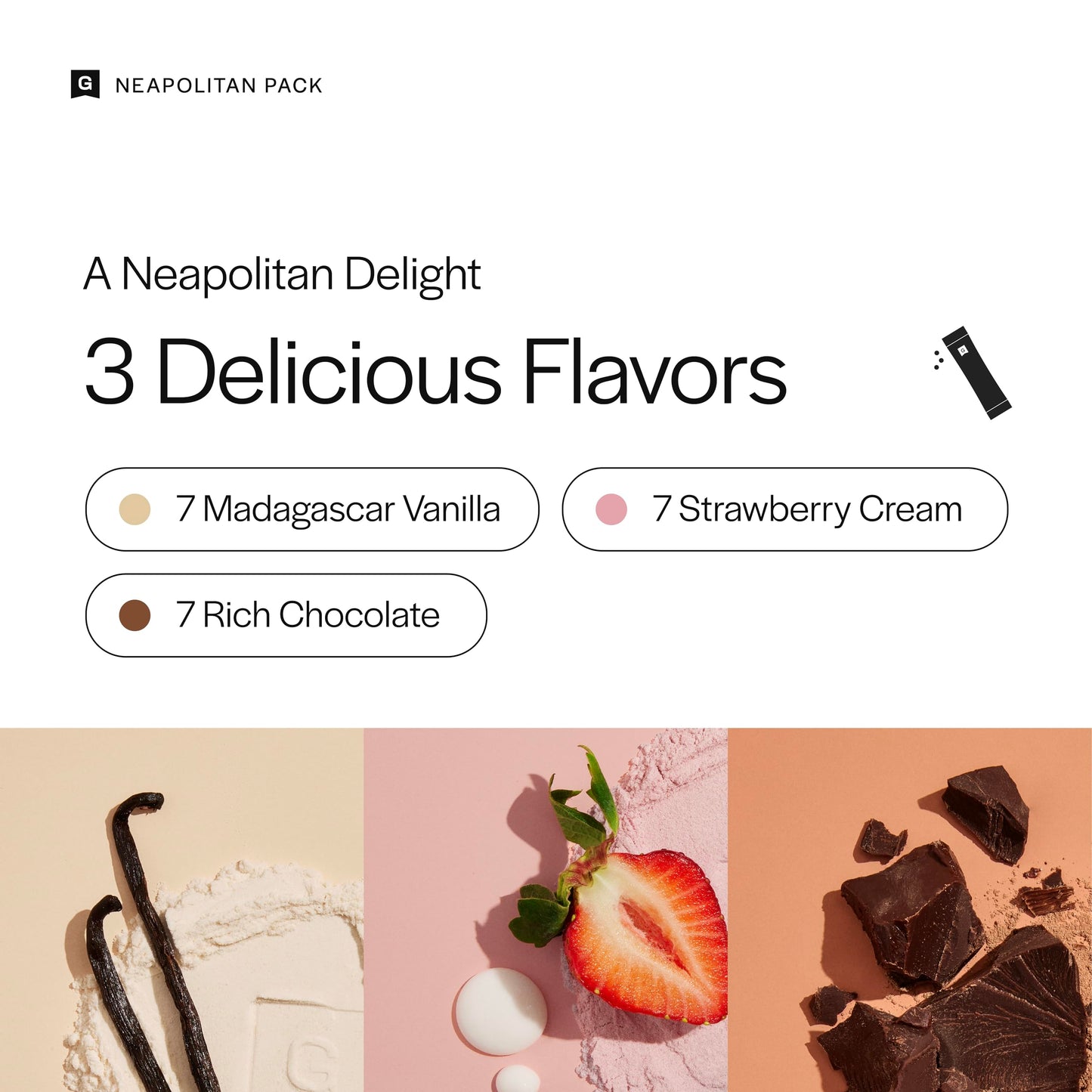 Gainful Neapolitan Flavor Sticks 14 Count