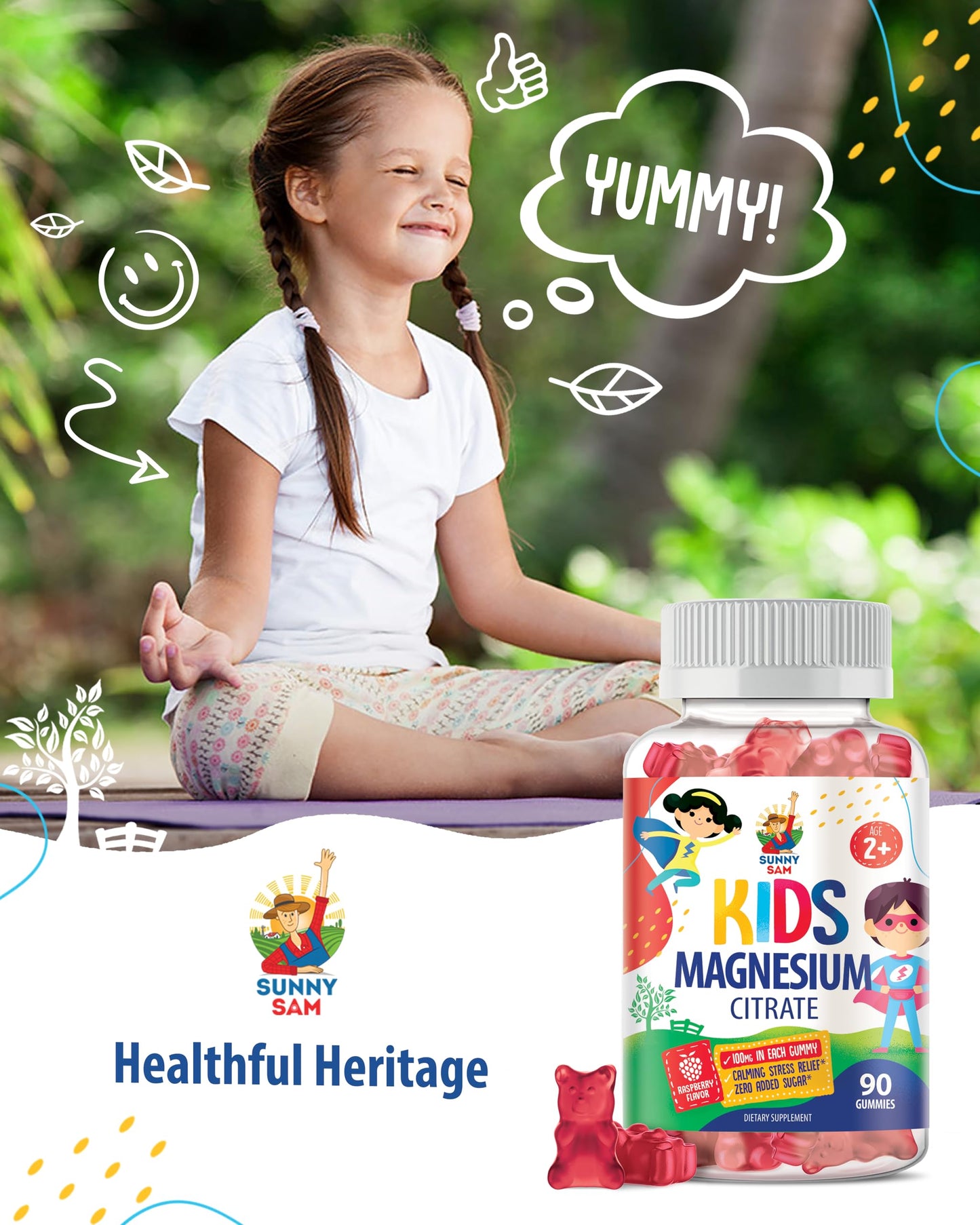 Sunny Sam Magnesium Gummies 90 Gummies