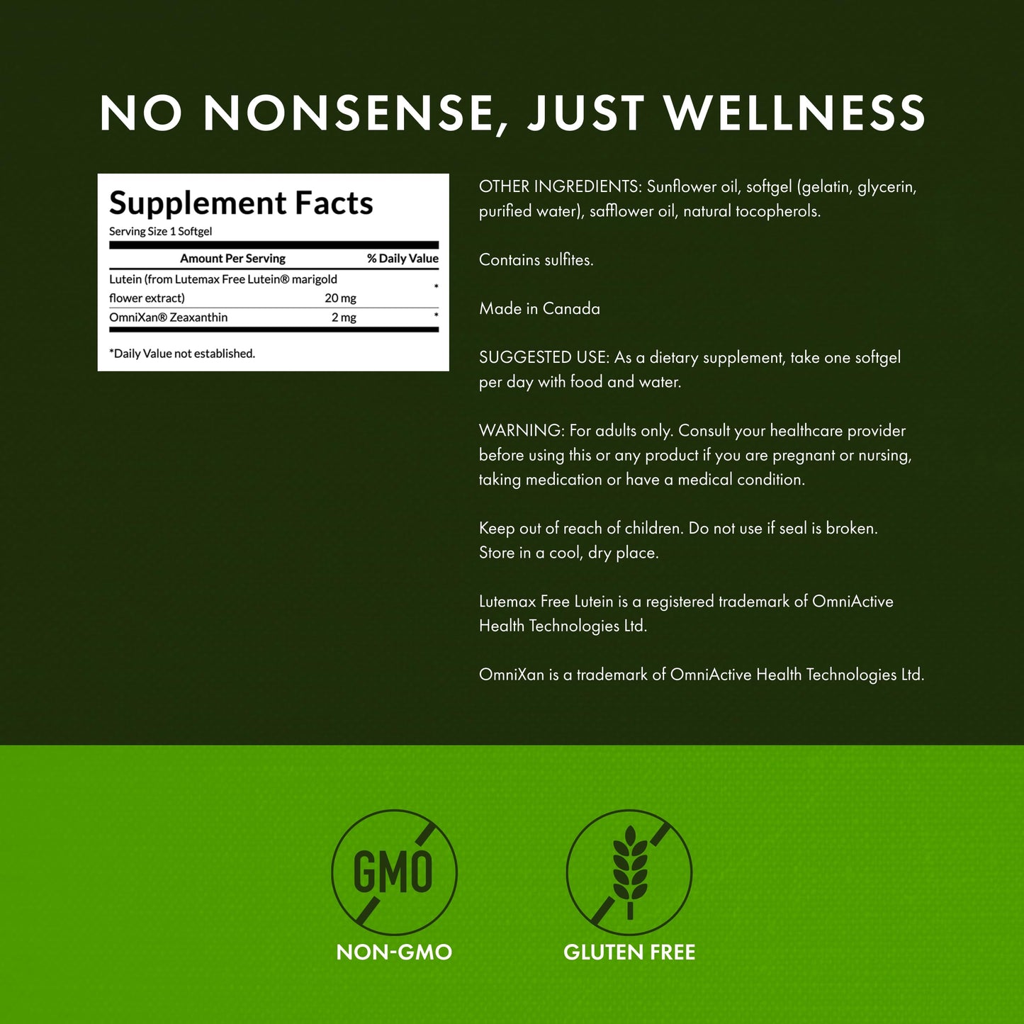 Swanson Synergistic Eye Health Lutein and Zeaxanthin Supplement Softgels 60 Count
