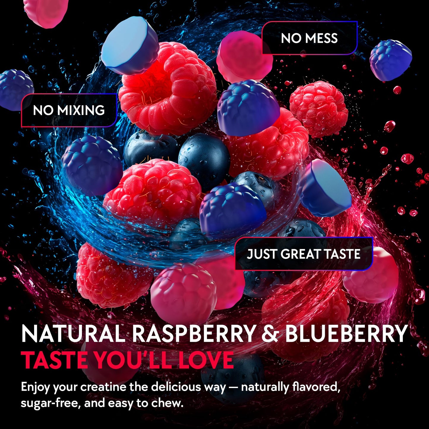 Blumask Lab Creatine Monohydrate Gummies Complex 5000 MG with BCAA, L-Carnitine, Taurine & Vitamin B12 – Strength & Energy Support, Flavored & Chewable, 120 Gummies
