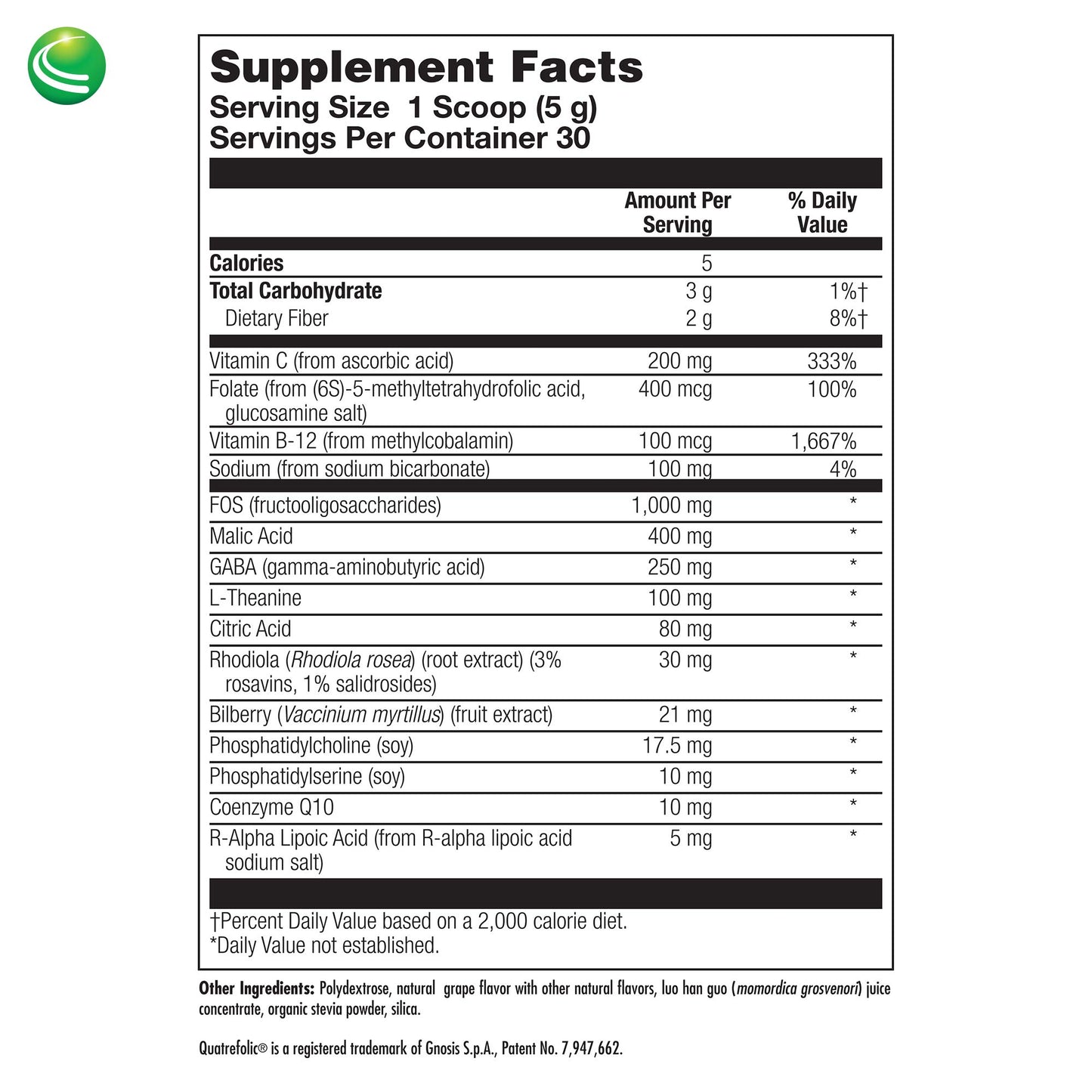 Nutra BioGenesis Focus Fizz GABA L-Theanine Powder for Women and Men, 250 mg GABA per Serving, 16.5435