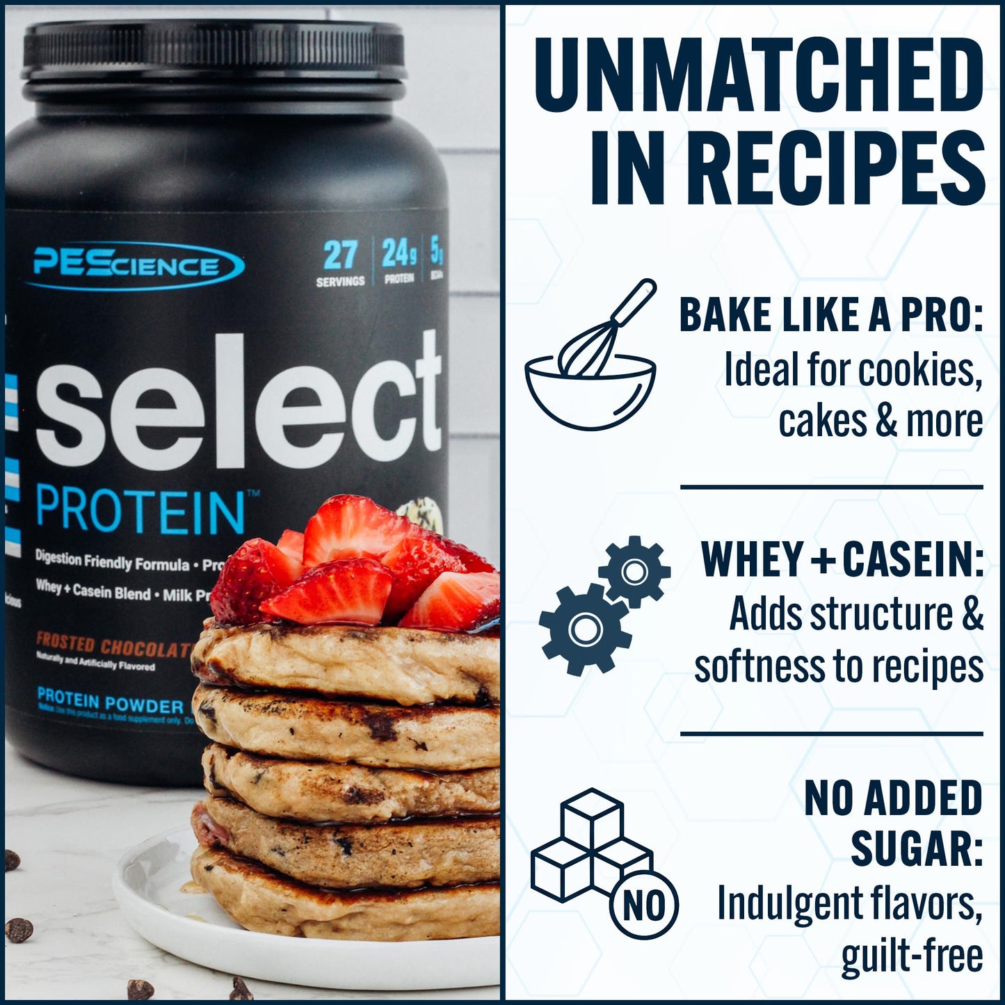 PEScience Select Protein Powder, Whey and Casein Blend, Powder, 5 Servings