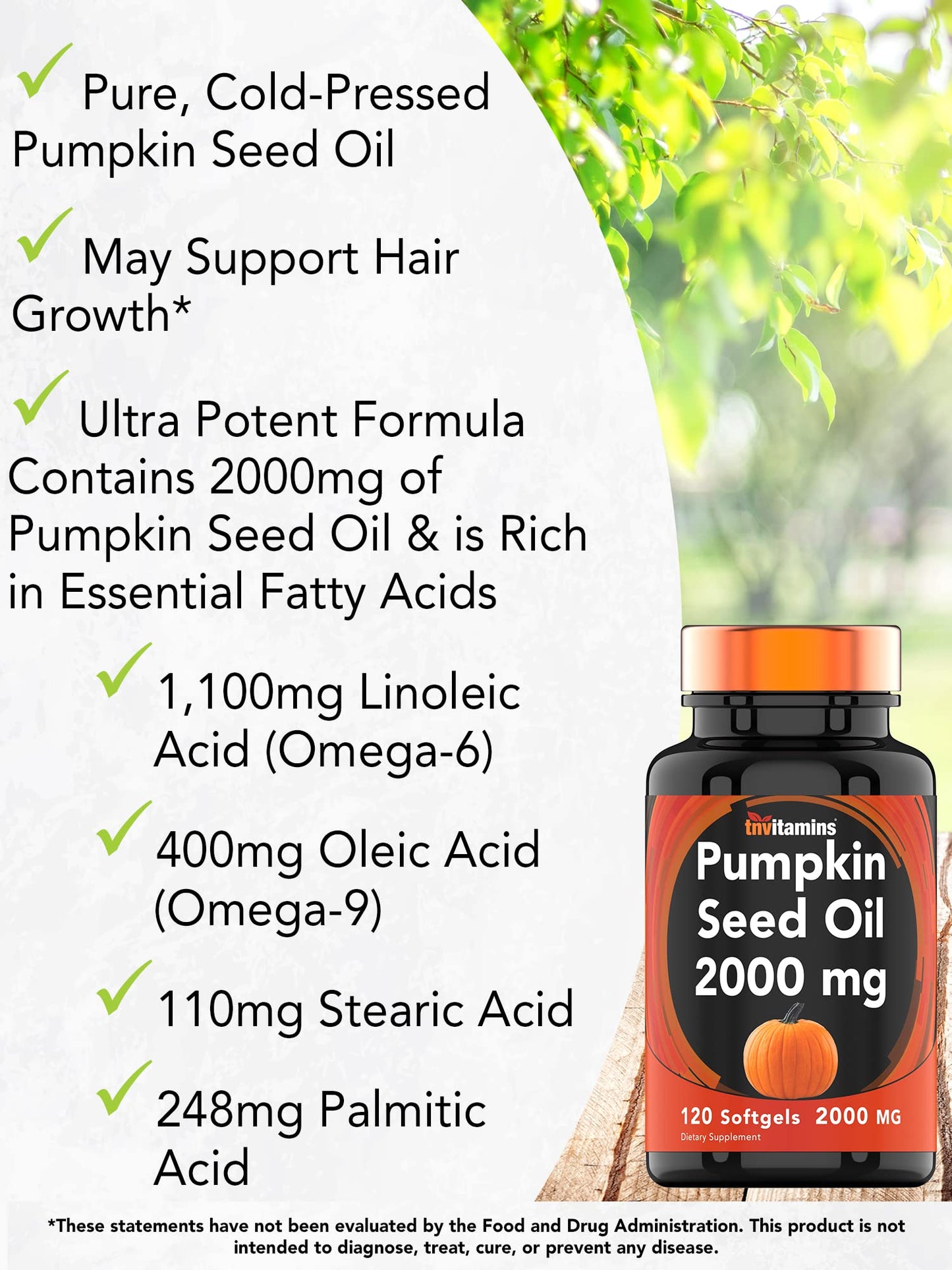 tnvitamins Pumpkin Seed Oil Softgel 120 Count