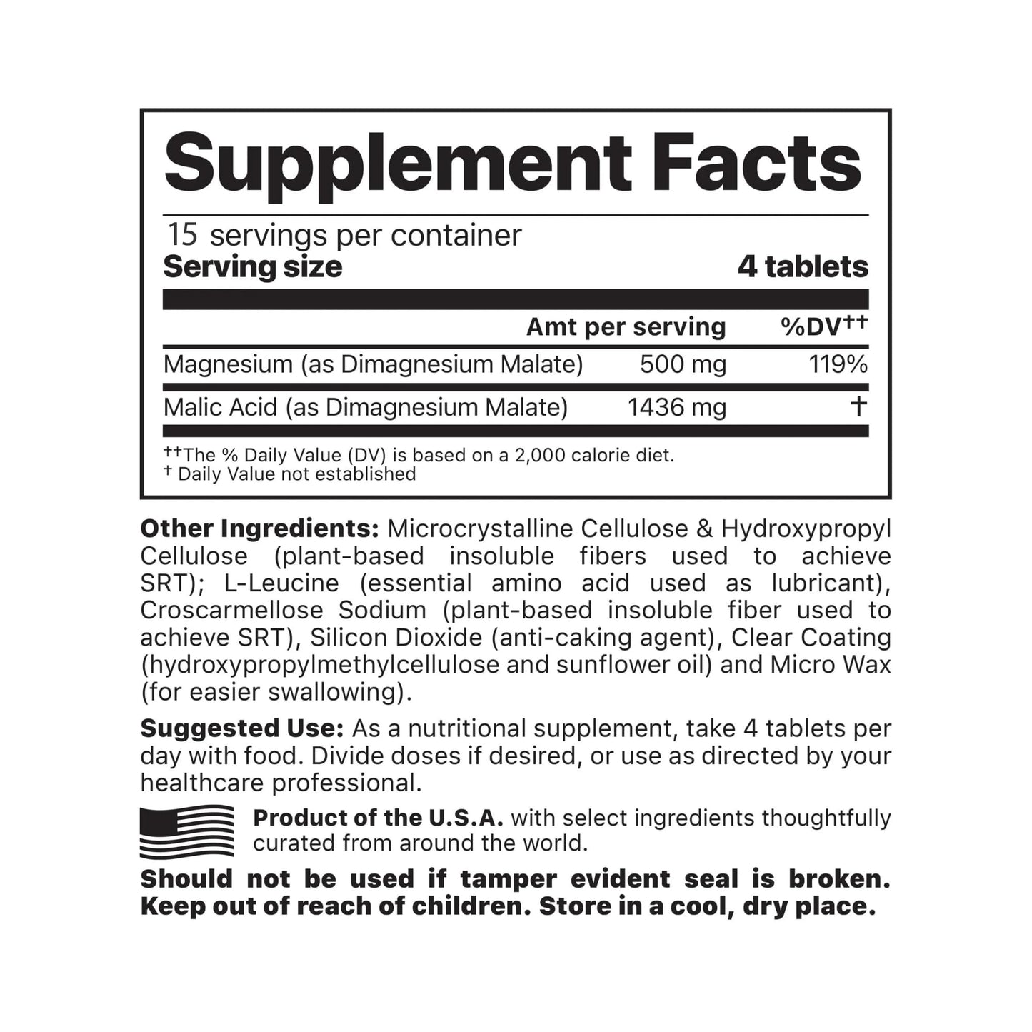 Jigsaw Health MagSRT (B-Free) Magnesium Malate Tablets, 60 Tablets