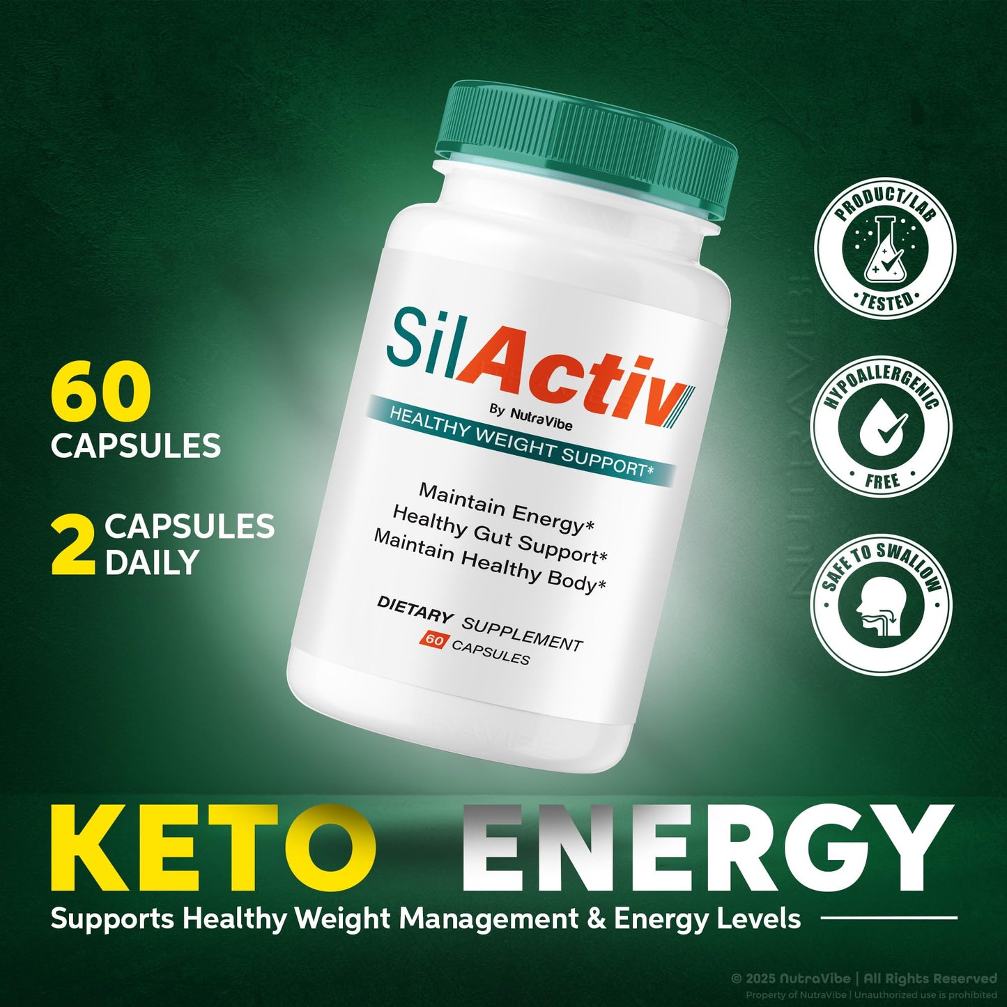 NutraVibe SilActiv Capsules, 120 Capsules
