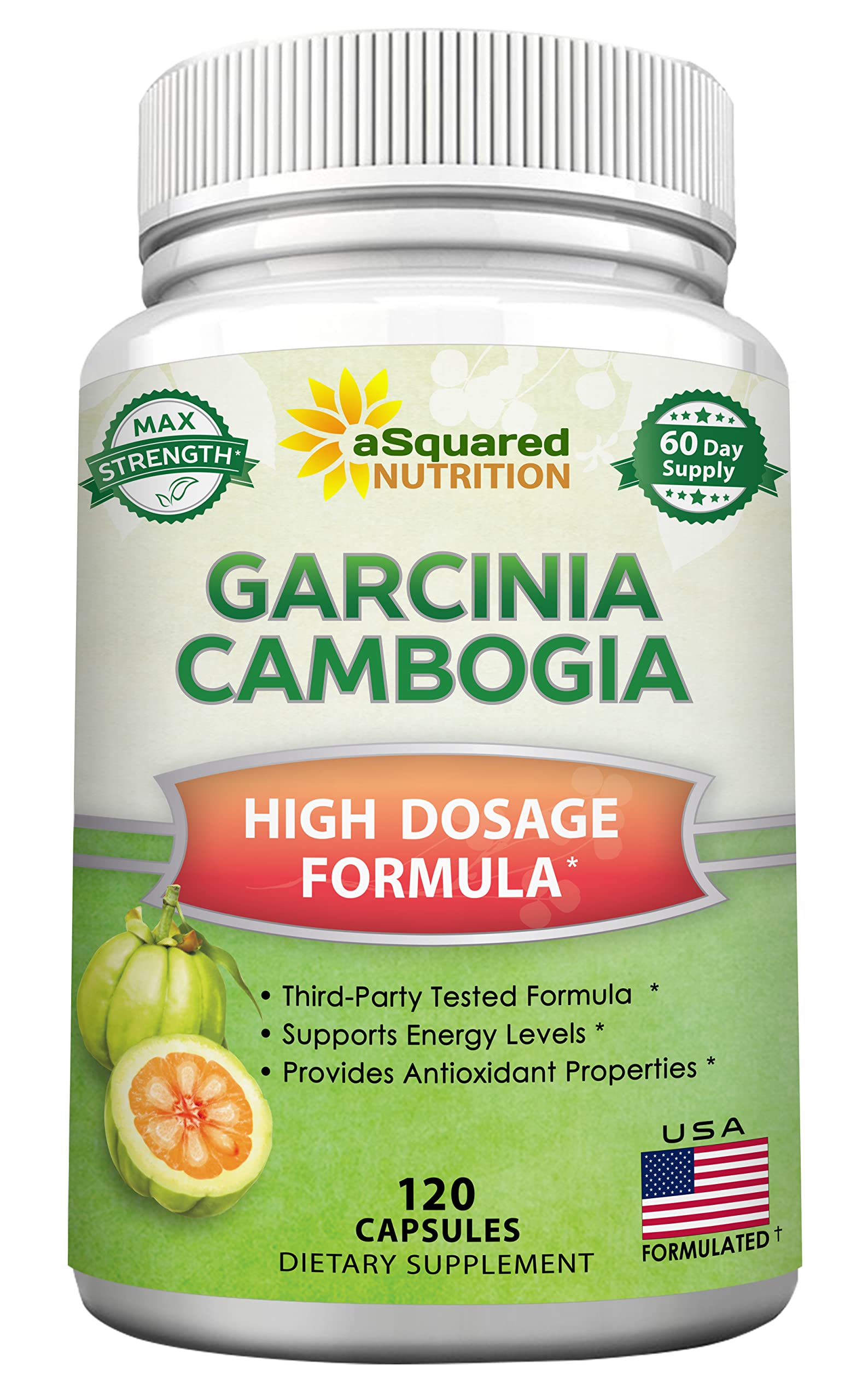 aSquared Nutrition 100% Pure Garcinia Cambogia Extract Capsule 120 Count