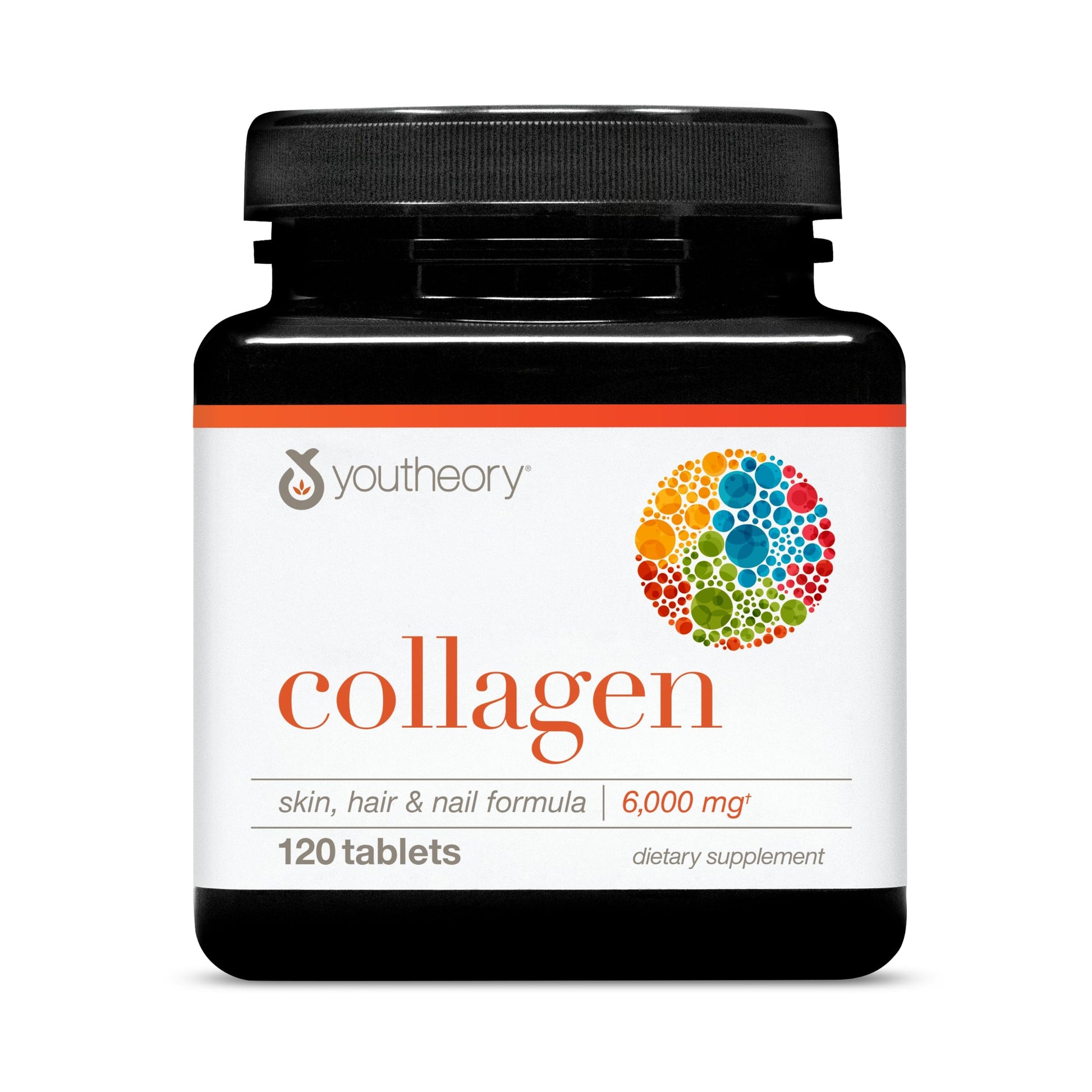 Youtheory Advanced Collagen with Vitamin C 6,000 mg Hydrolyzed Collagen Peptides & Amino Acids, Tablet, 120 Tablets