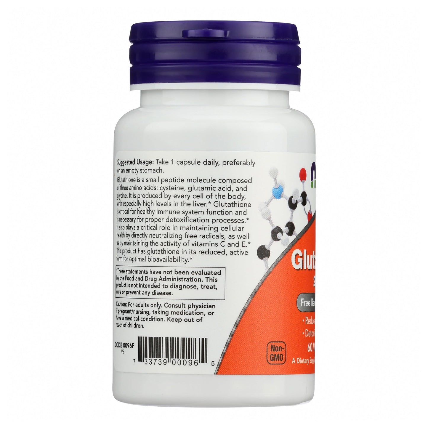 NOW Foods Glutathione 250 Capsule, 60 Capsules