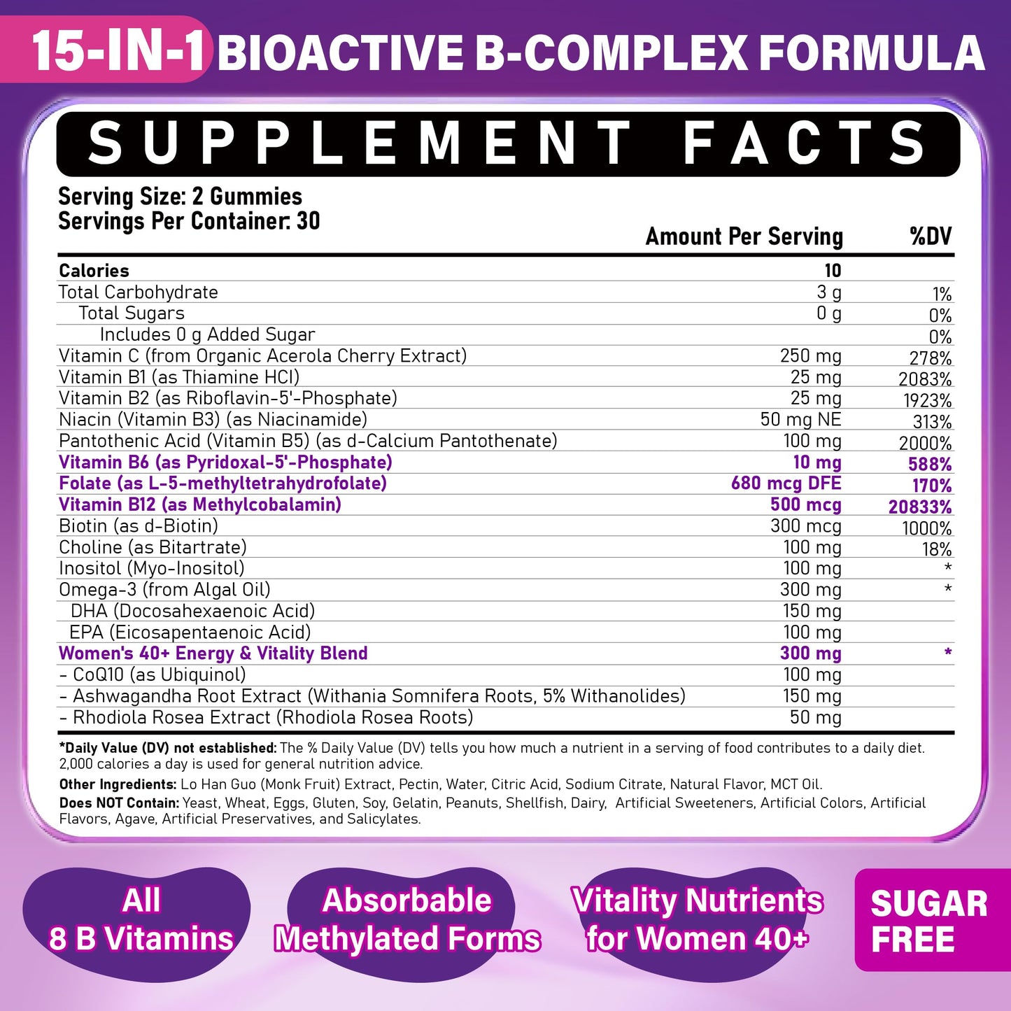 Veyttisy Methylated B Complex Gummies 120 Count