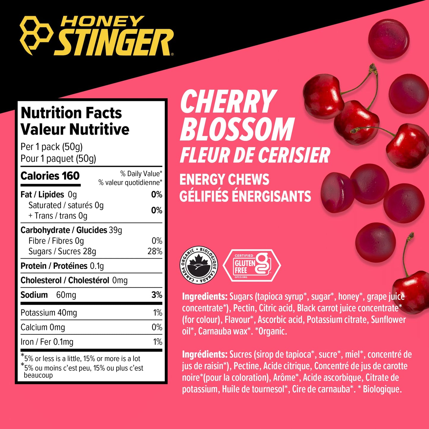 Honey Stinger Organic Energy Chews 21.6 oz