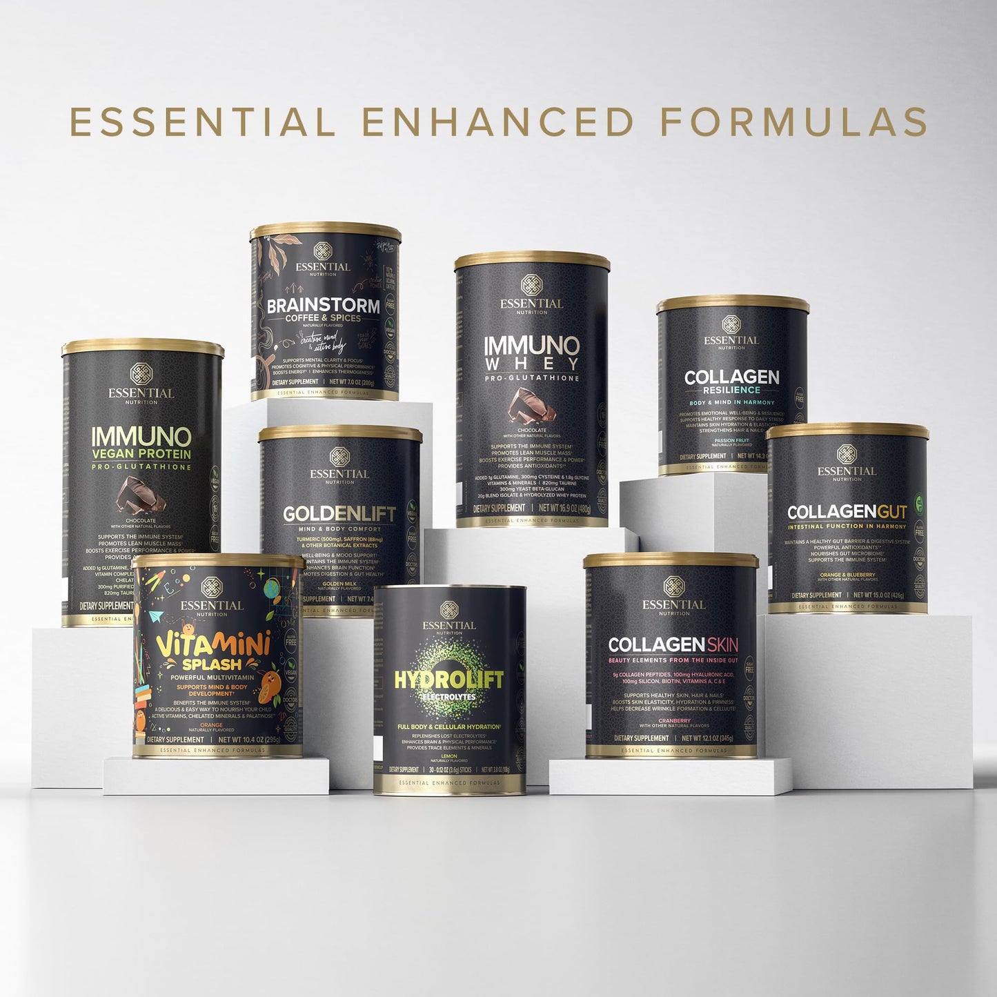 Essential Nutrition Immuno Vegan Plant-Based Protein Powder, Chocolate, 18.1 oz
