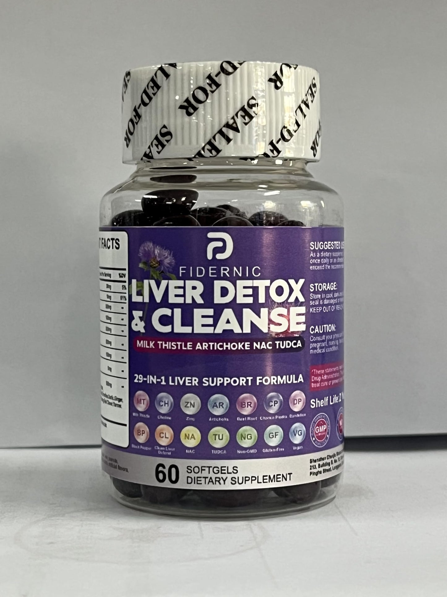 FIDERNIC Liver Cleanse Detox & Repair - Herbal Liver Support Milk Thistle Supplement, Strength Liver Health Support with Silymarin, Artichoke Extract, Dandelion Beet, TUDCA, Choline, NAC Softgels 60 Count