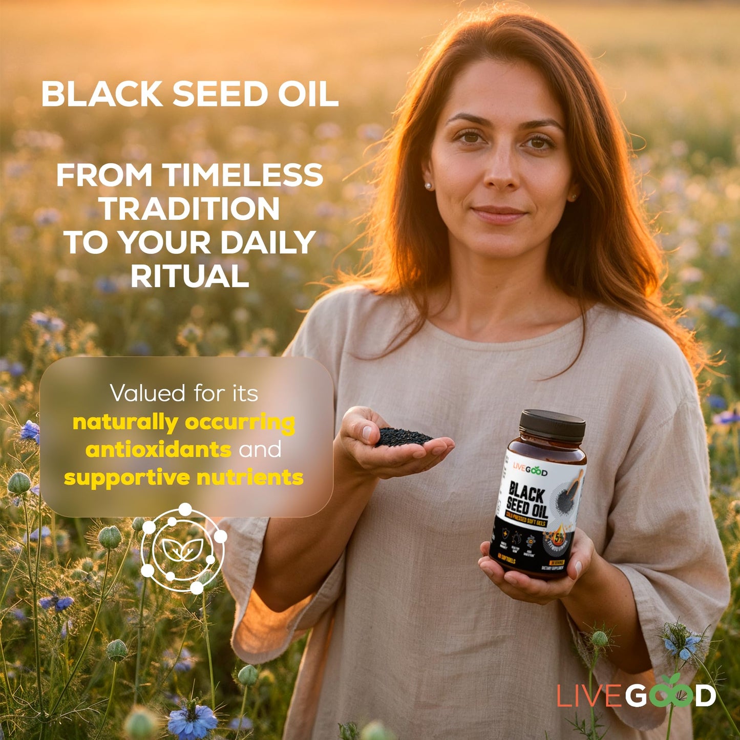 LIVEGOOD Black Seed Capsules, 60 Count