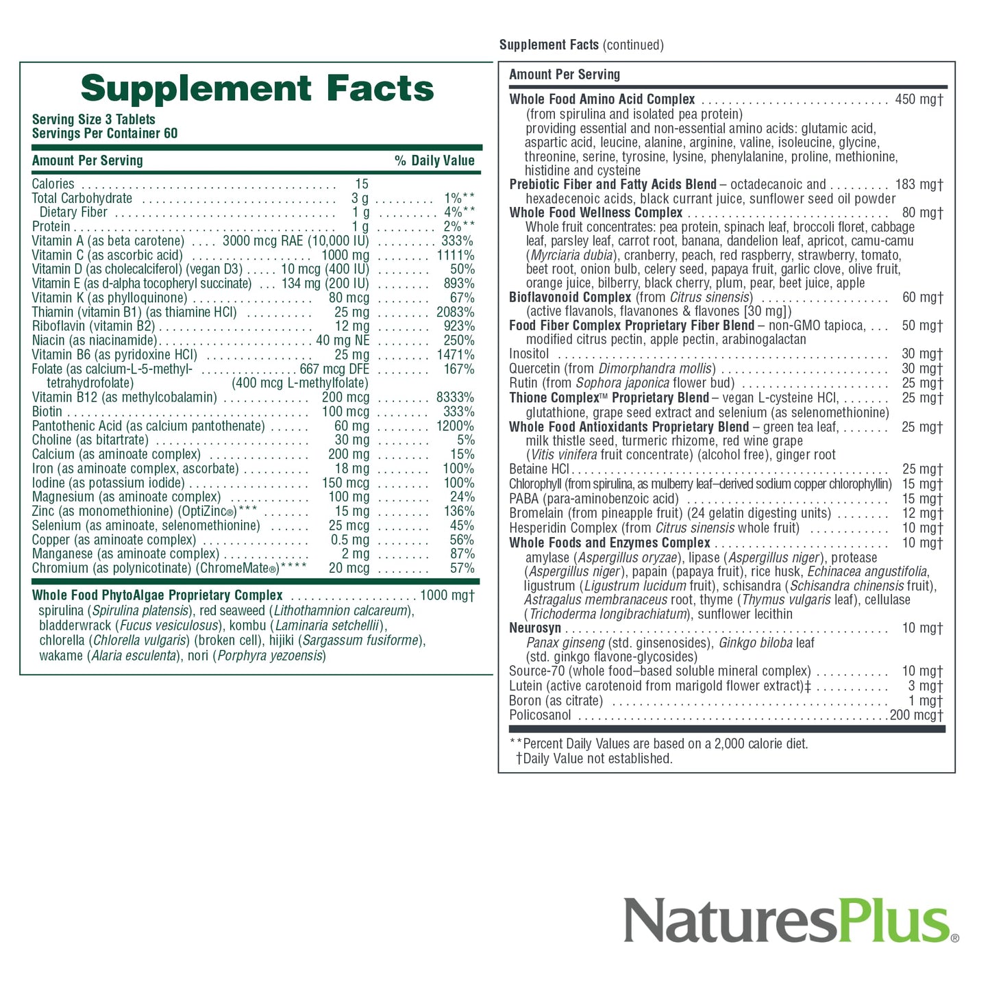 NaturesPlus Ultra Source of Life Multivitamin Tablet 130 Count