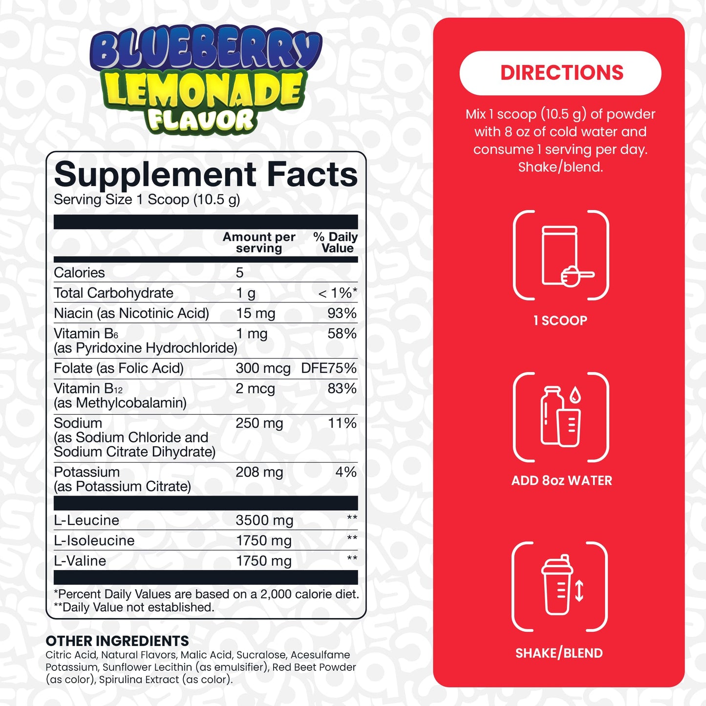 BASIC SUPPLEMENTS BCAA Powder, 60 Servings
