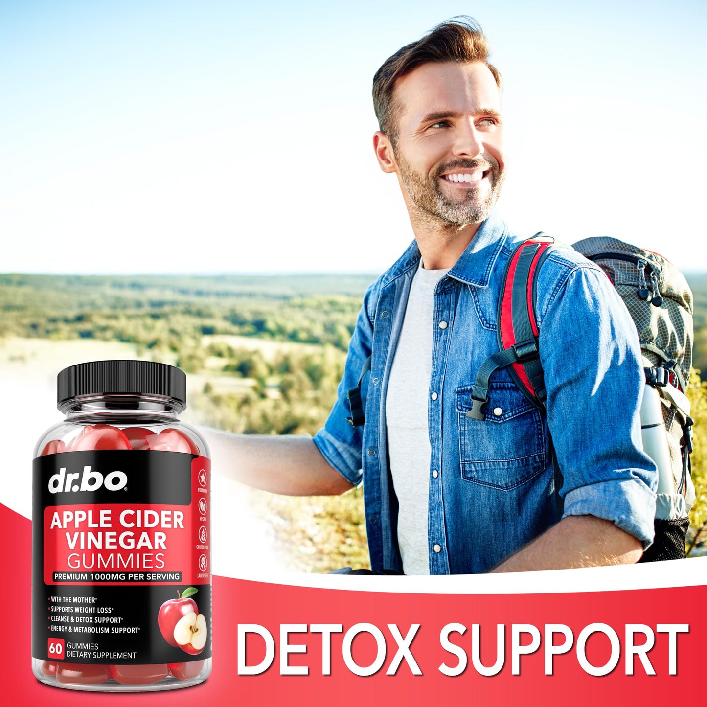 DR. BO ACV Apple Cider Vinegar Gummies 60 Count