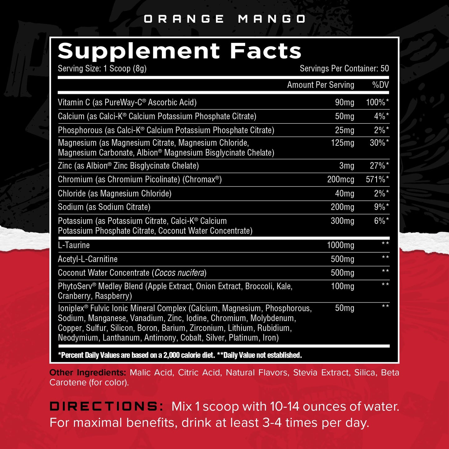 Unmatched ElectraShred Electrolyte Powder, Orange Mango, 50 Servings