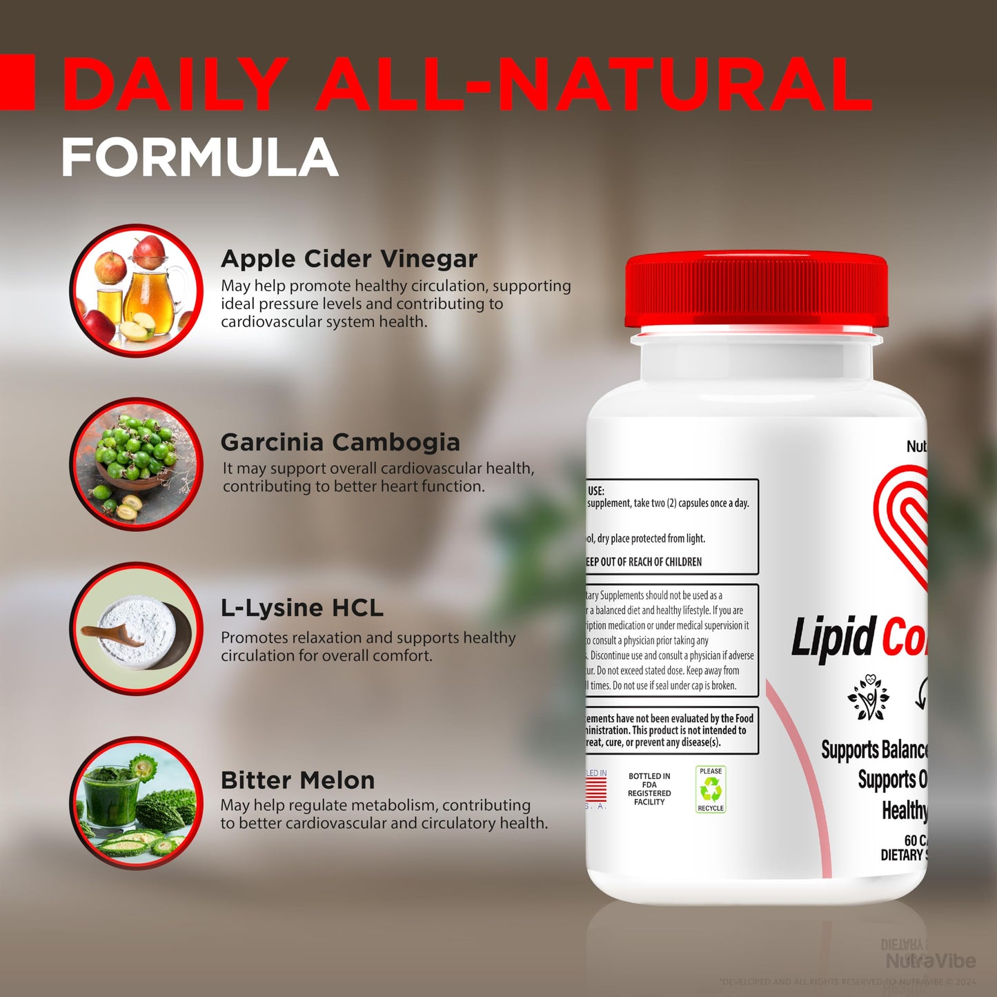 NutraVibe Lipid Control Plus Capsules, 60 Count
