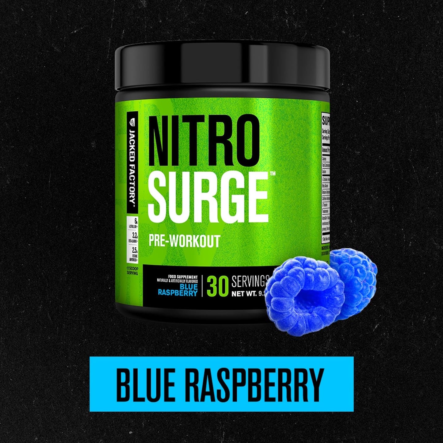 Jacked Factory Nitrosurge Pre Workout Supplement Powder, 30 Servings