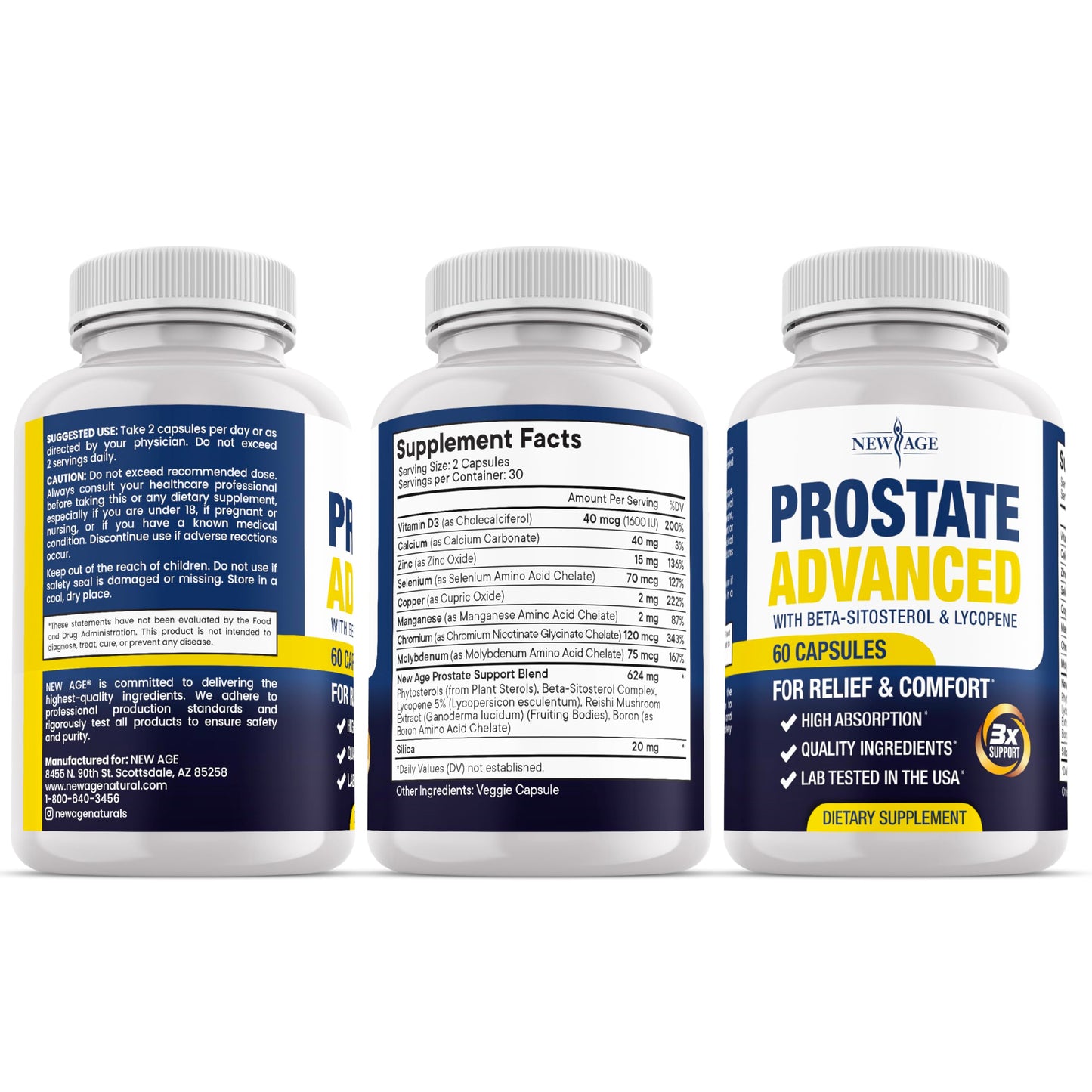 NEW AGE Prostate Advanced Prostate Supplement for Men Capsule 60 Count