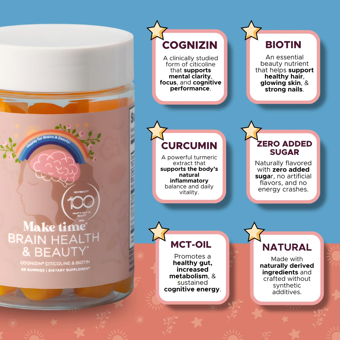 MAKE TIME Brain & Beauty Gummies 60 Gummies
