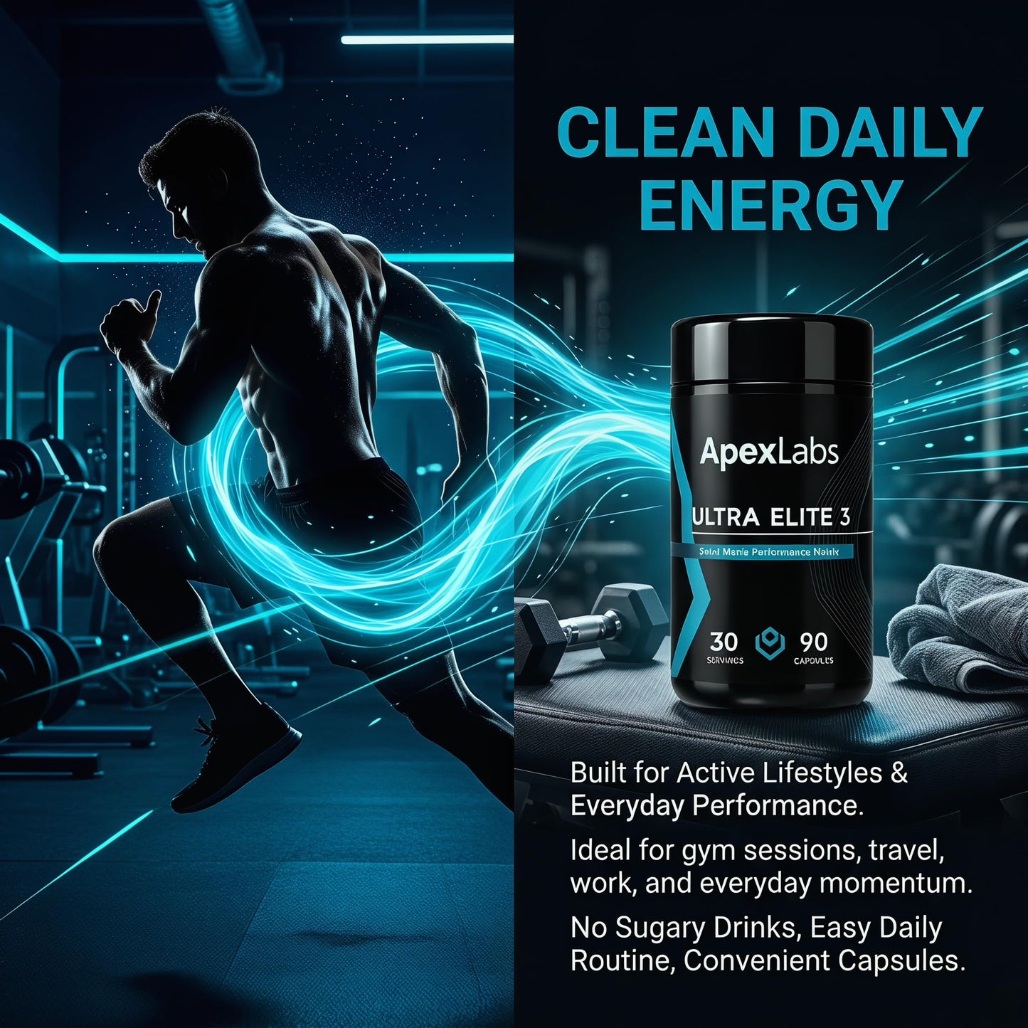 KBKTWOLT ApexLabs Ultra Elite 3 - Advanced Men’s Daily Wellness Formula Capsules, 90 Count