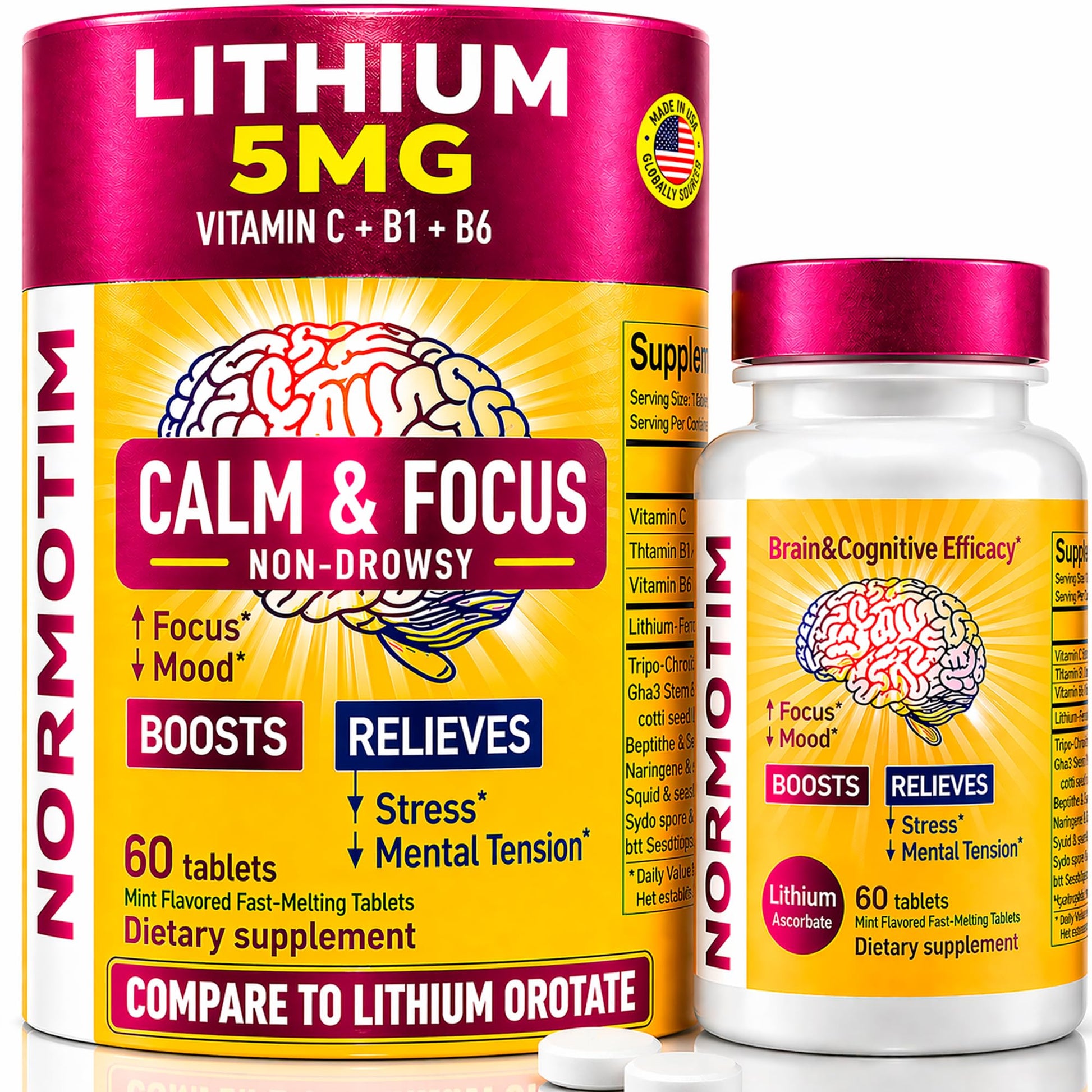 NORMOTIM Lithium Ascorbate 5mg Fast-Dissolve Tablet, 60 Count